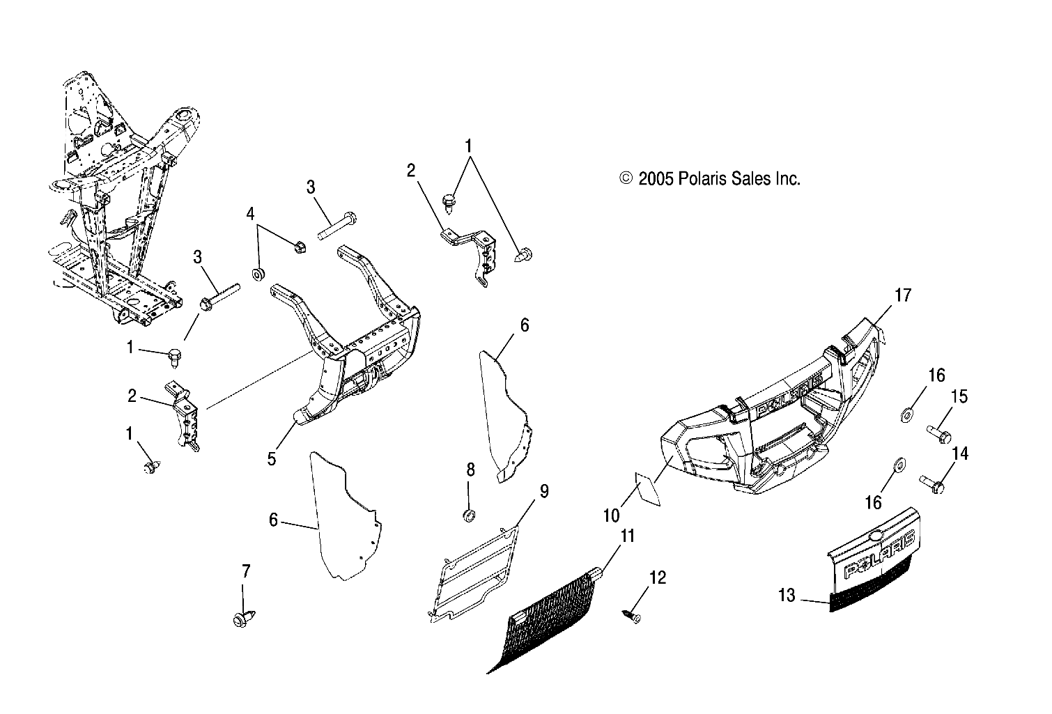 Foto diagrama Polaris que contem a peça 2633520-070