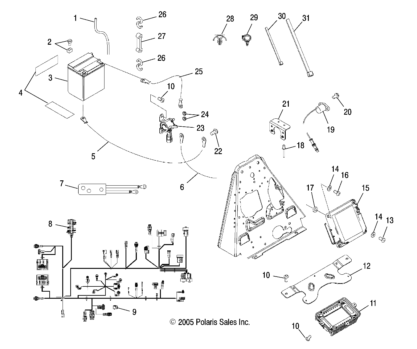 Part Number : 2410625 MAIN HARNESS  SPORTSMAN 500 EF