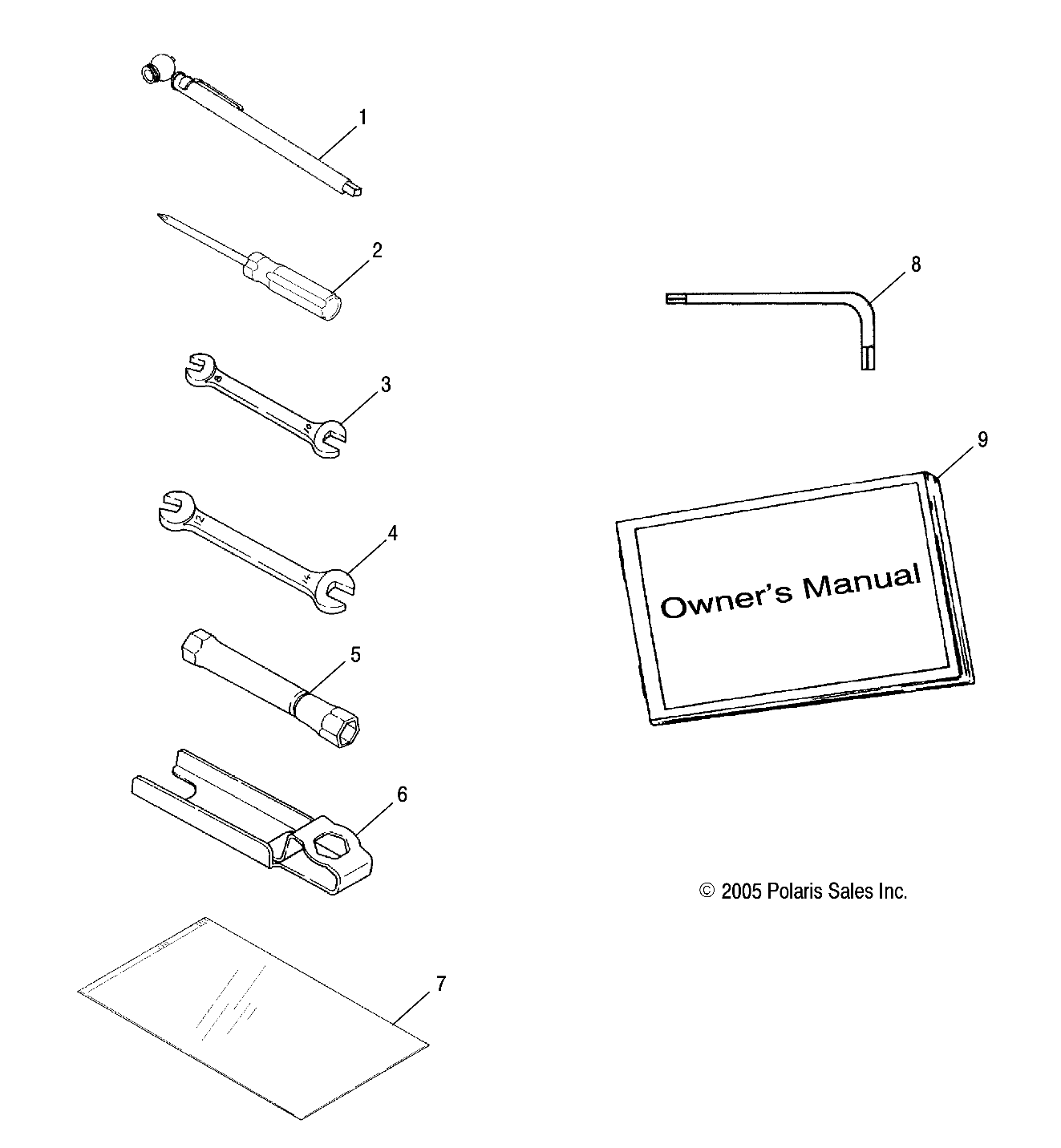 Foto diagrama Polaris que contem a peça 9920699