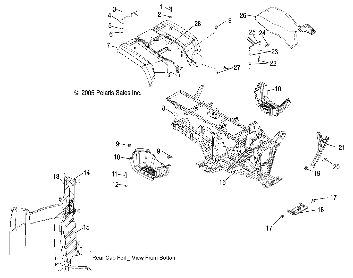 Foto diagrama Polaris que contem a peça 1014951-067