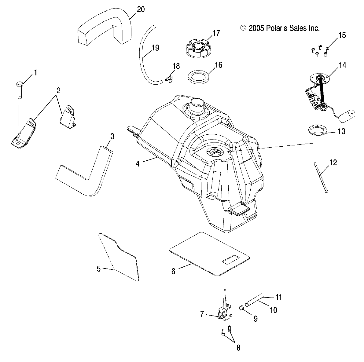 Foto diagrama Polaris que contem a peça 5812776