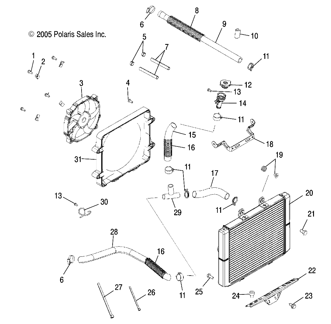 Foto diagrama Polaris que contem a peça 1240190