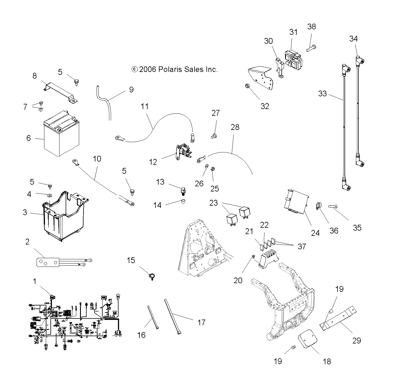 Foto diagrama Polaris que contem a peça 2410365