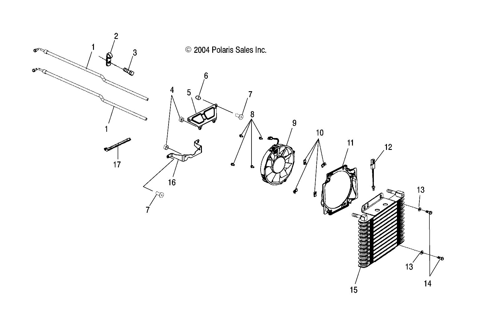 Part Number : 1240204 ASM-OIL COOLER W/FITTINGS