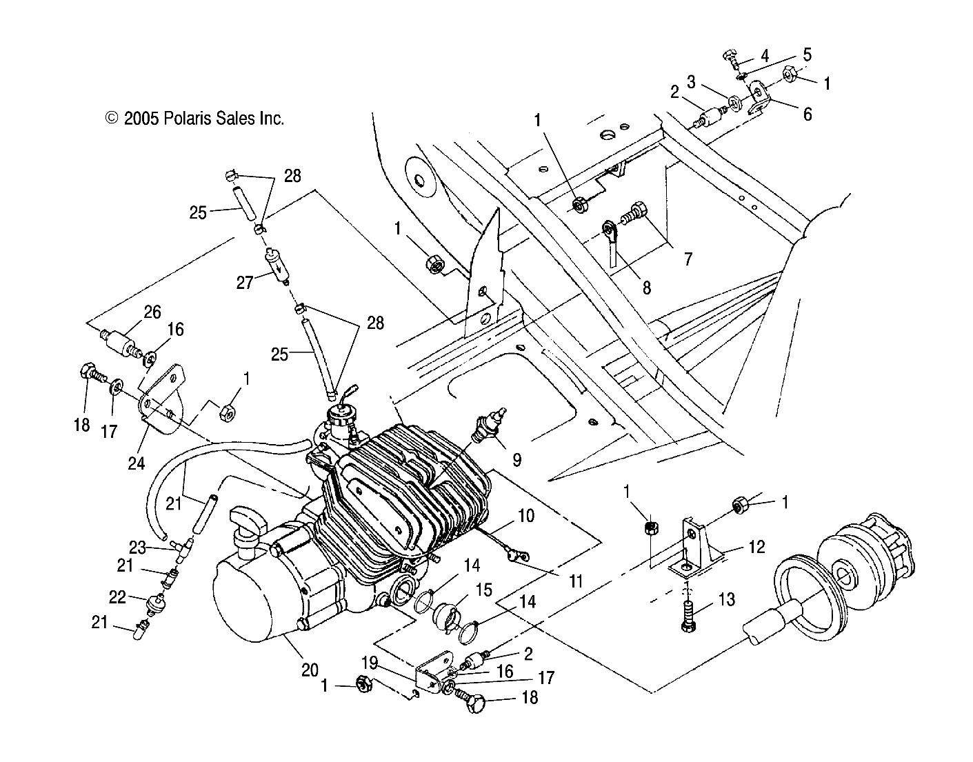 Foto diagrama Polaris que contem a peça 3110028