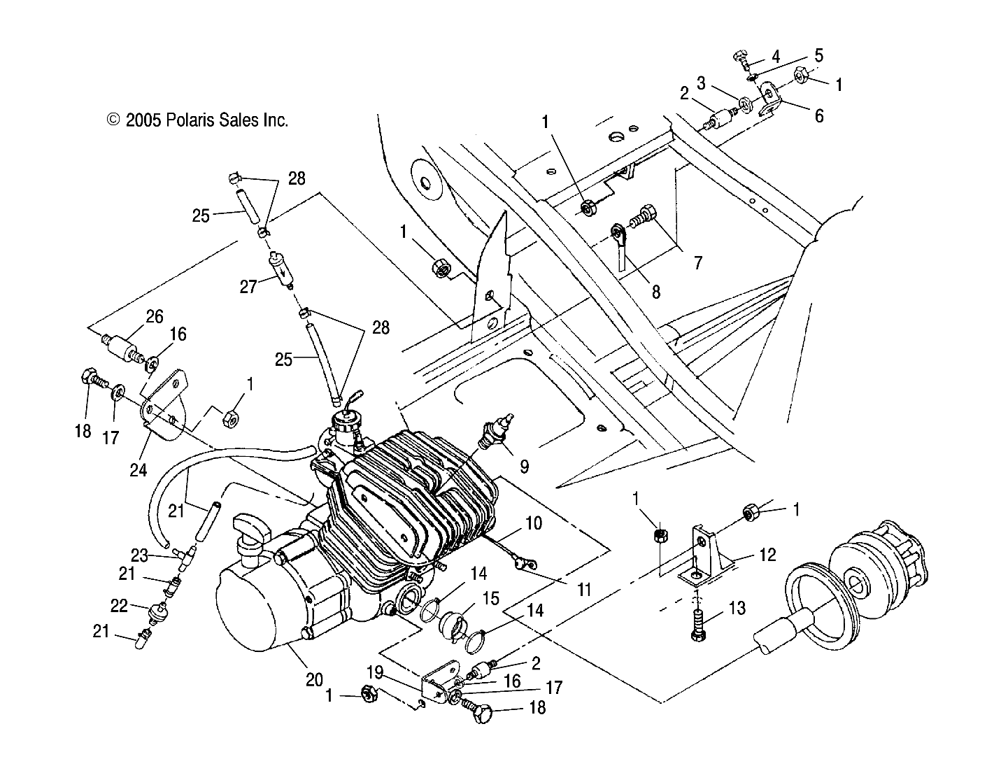 Foto diagrama Polaris que contem a peça 1040687-067