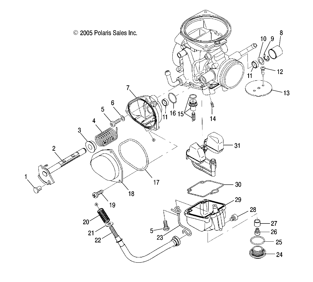 Foto diagrama Polaris que contem a peça 3131710