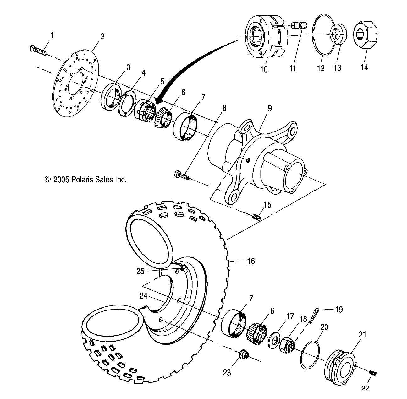 Foto diagrama Polaris que contem a peça 1520269-117