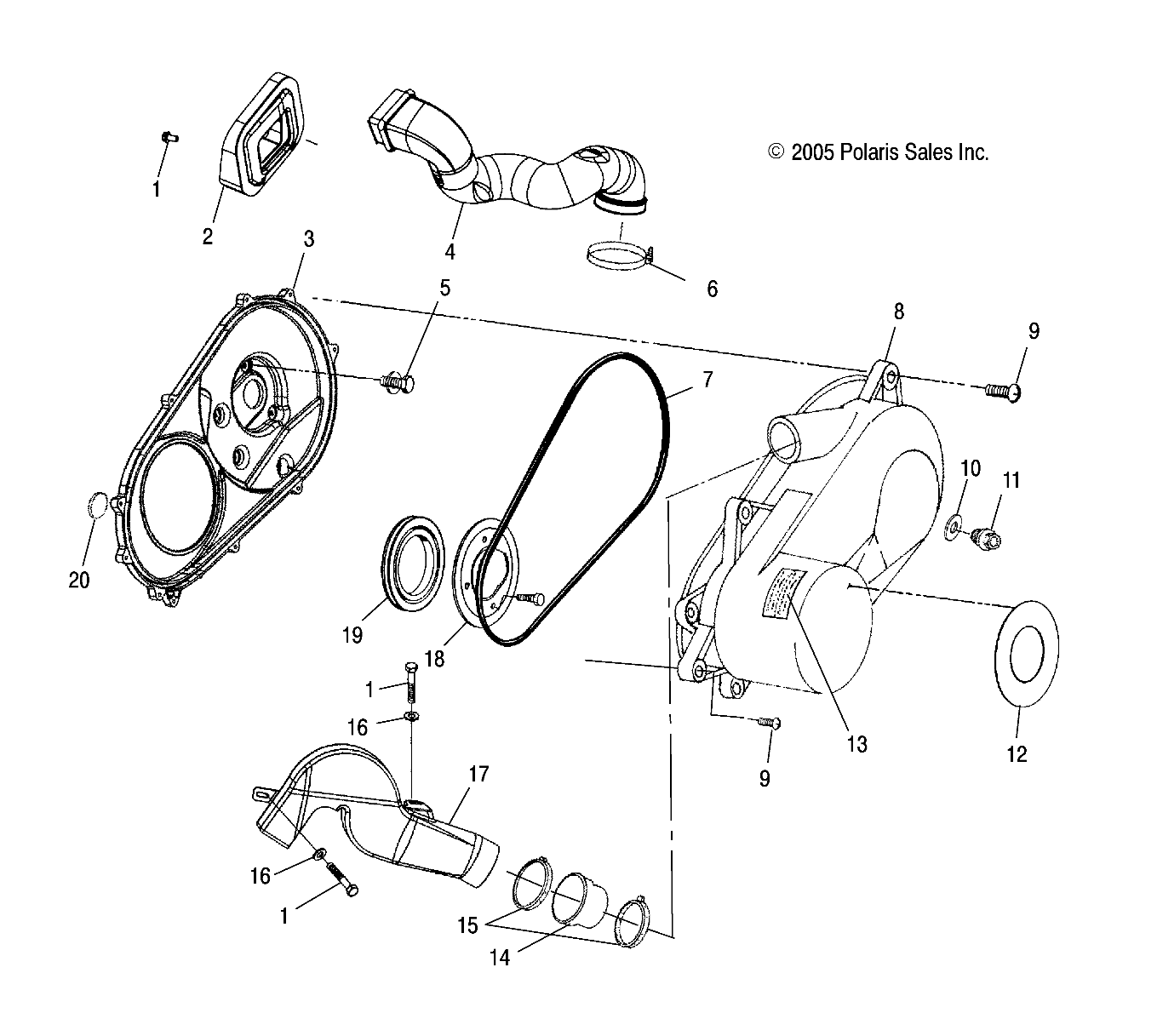 Foto diagrama Polaris que contem a peça 5433363