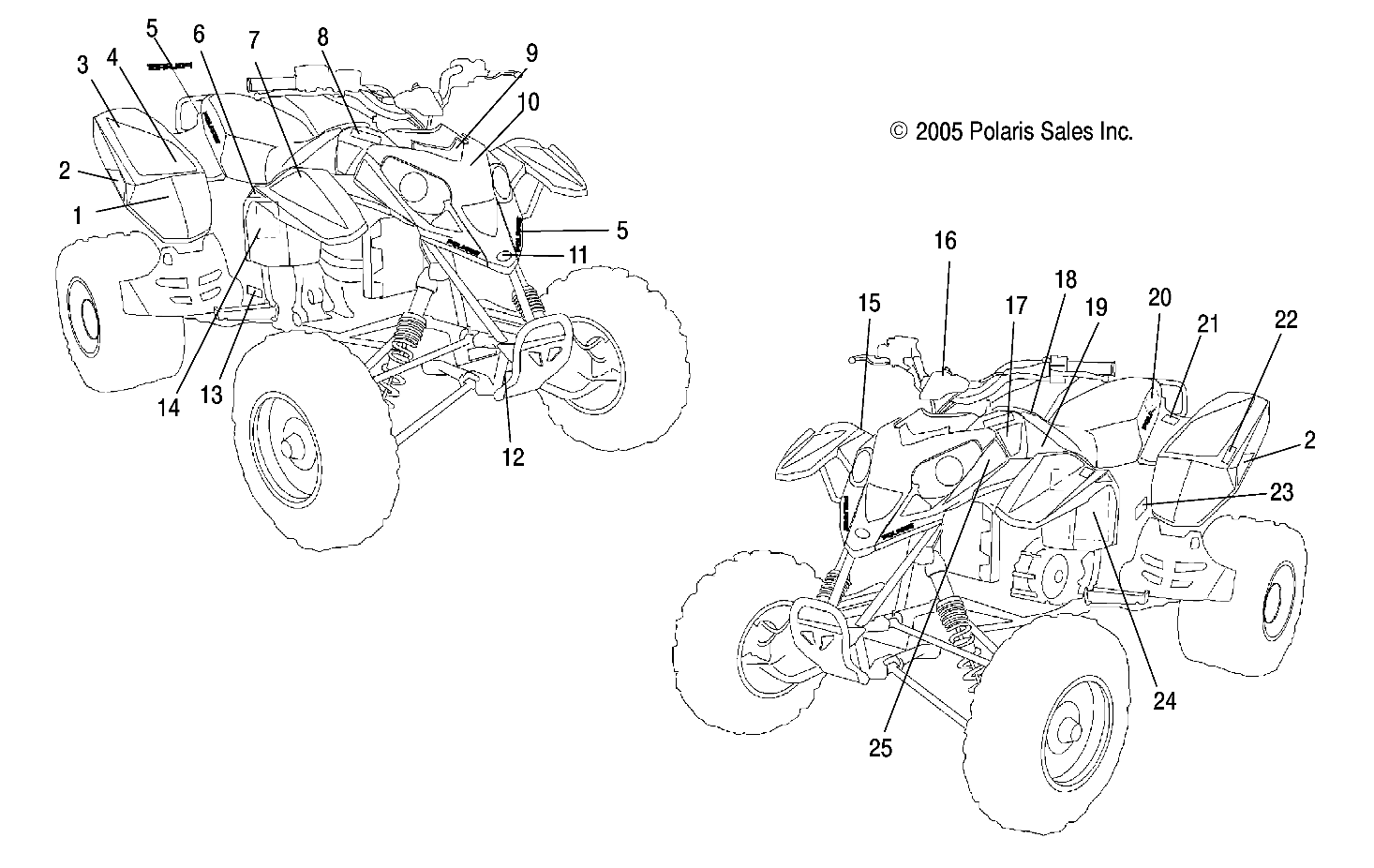 Part Number : 7173765 DECAL- POLARIS  FR/RR