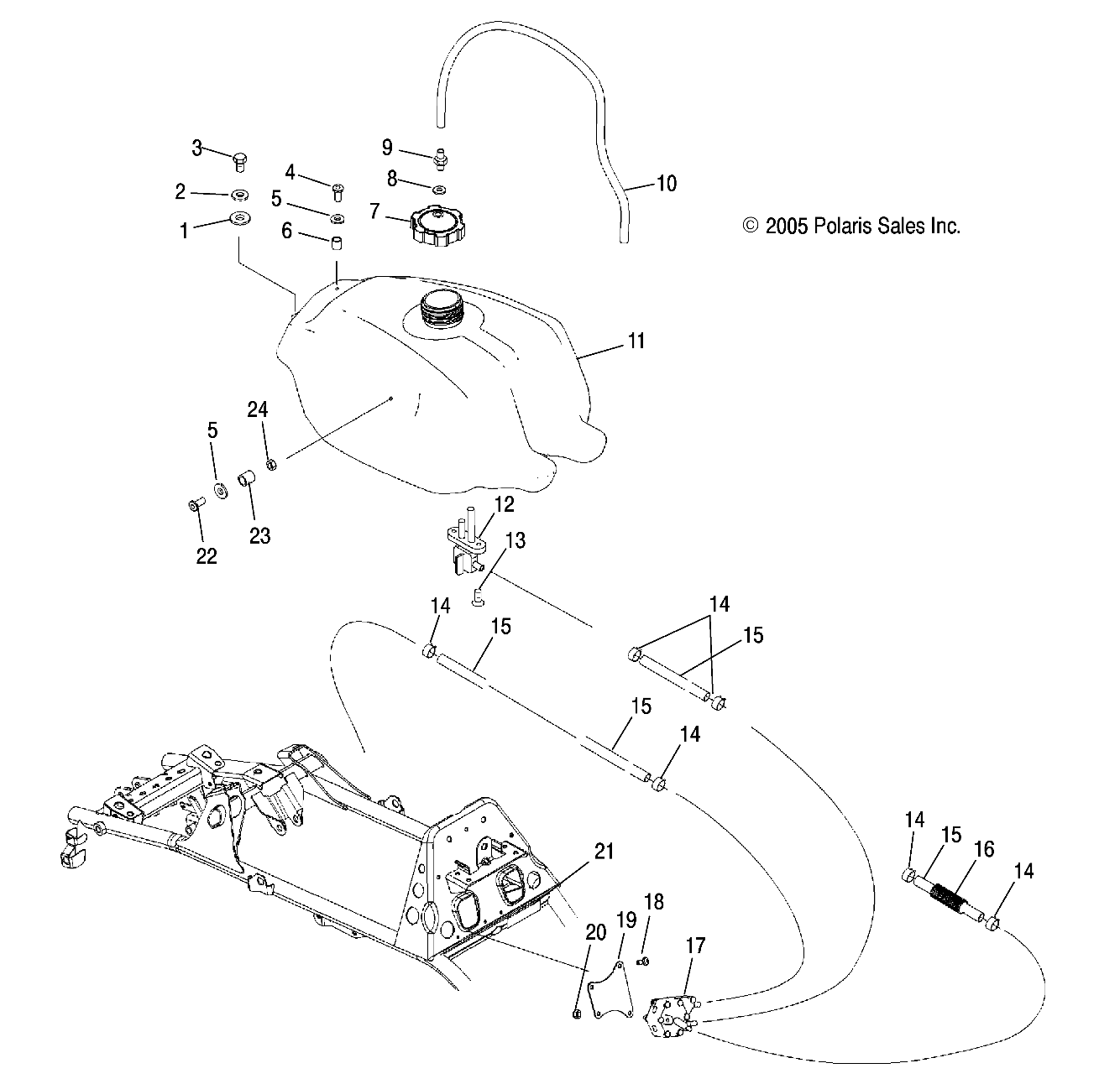 Foto diagrama Polaris que contem a peça 5434736