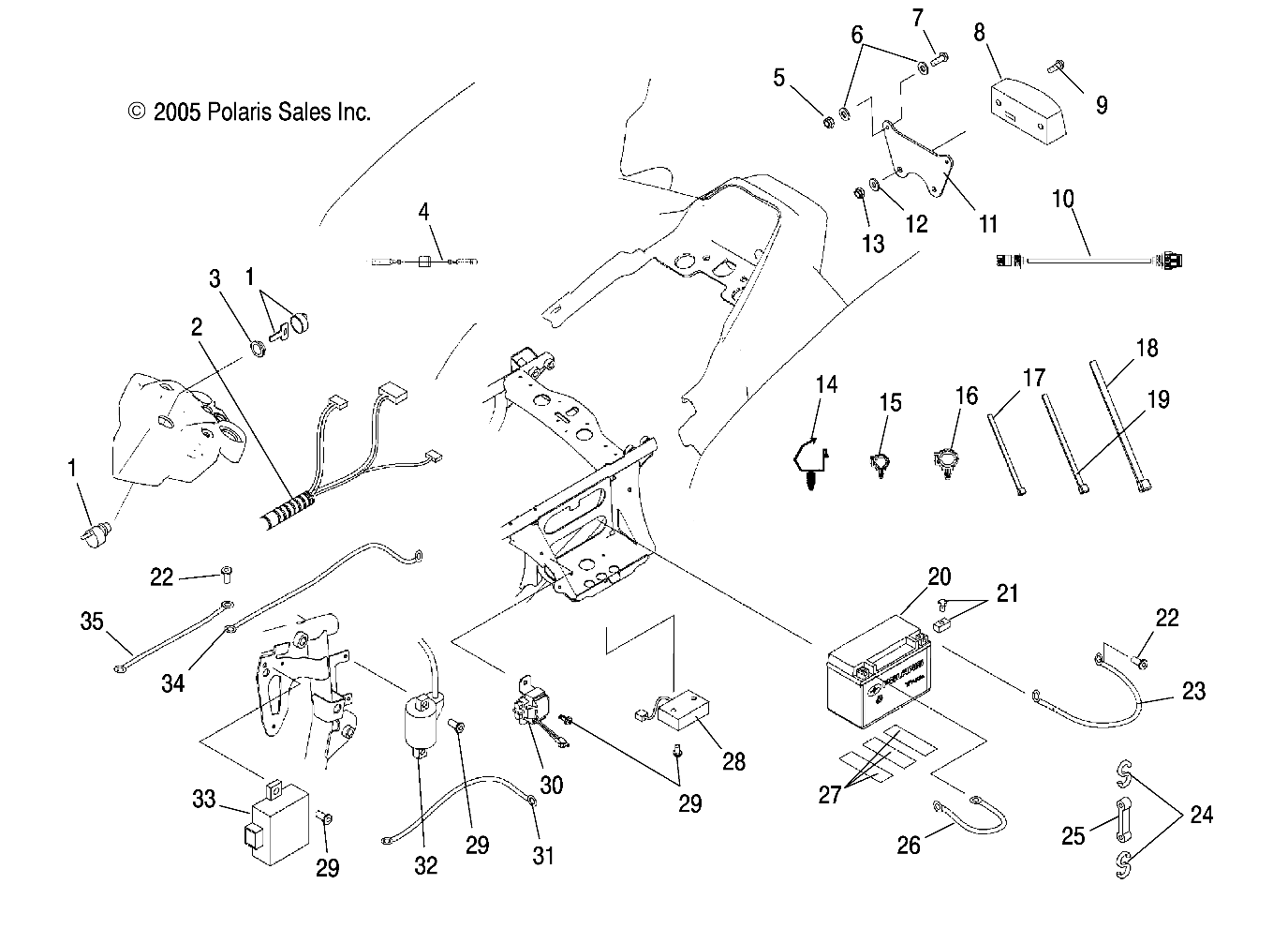 Foto diagrama Polaris que contem a peça 7518432