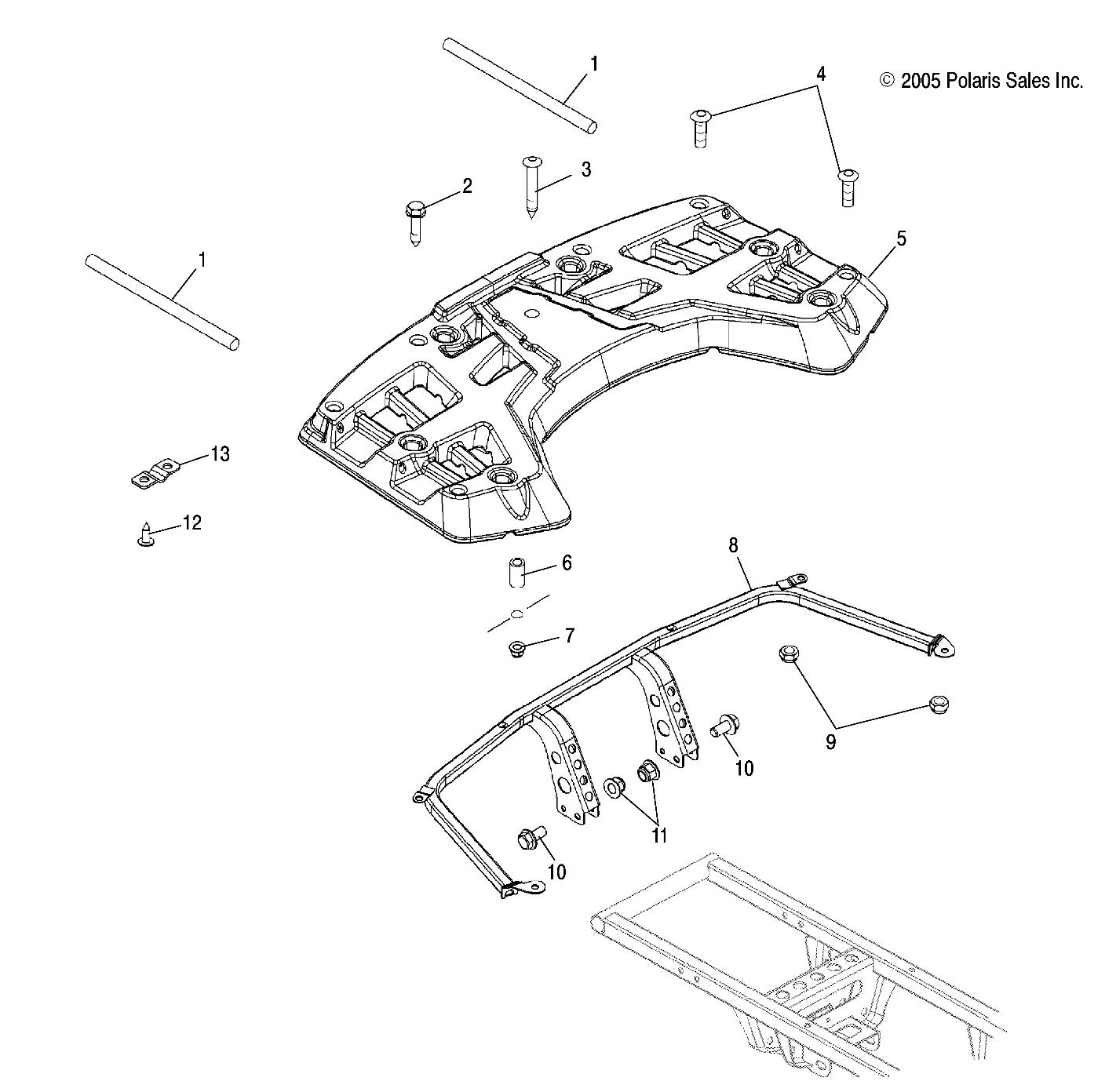 Part Number : 1015408-067 SACK SUPPORT WELD  REAR  GS BL