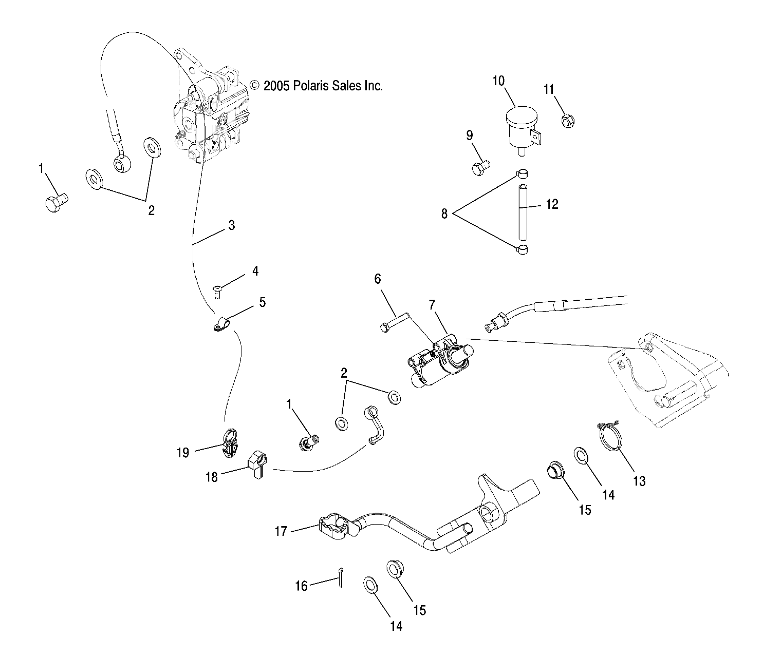 Part Number : 1910952 LINE-BRAKE REAR CALIPER