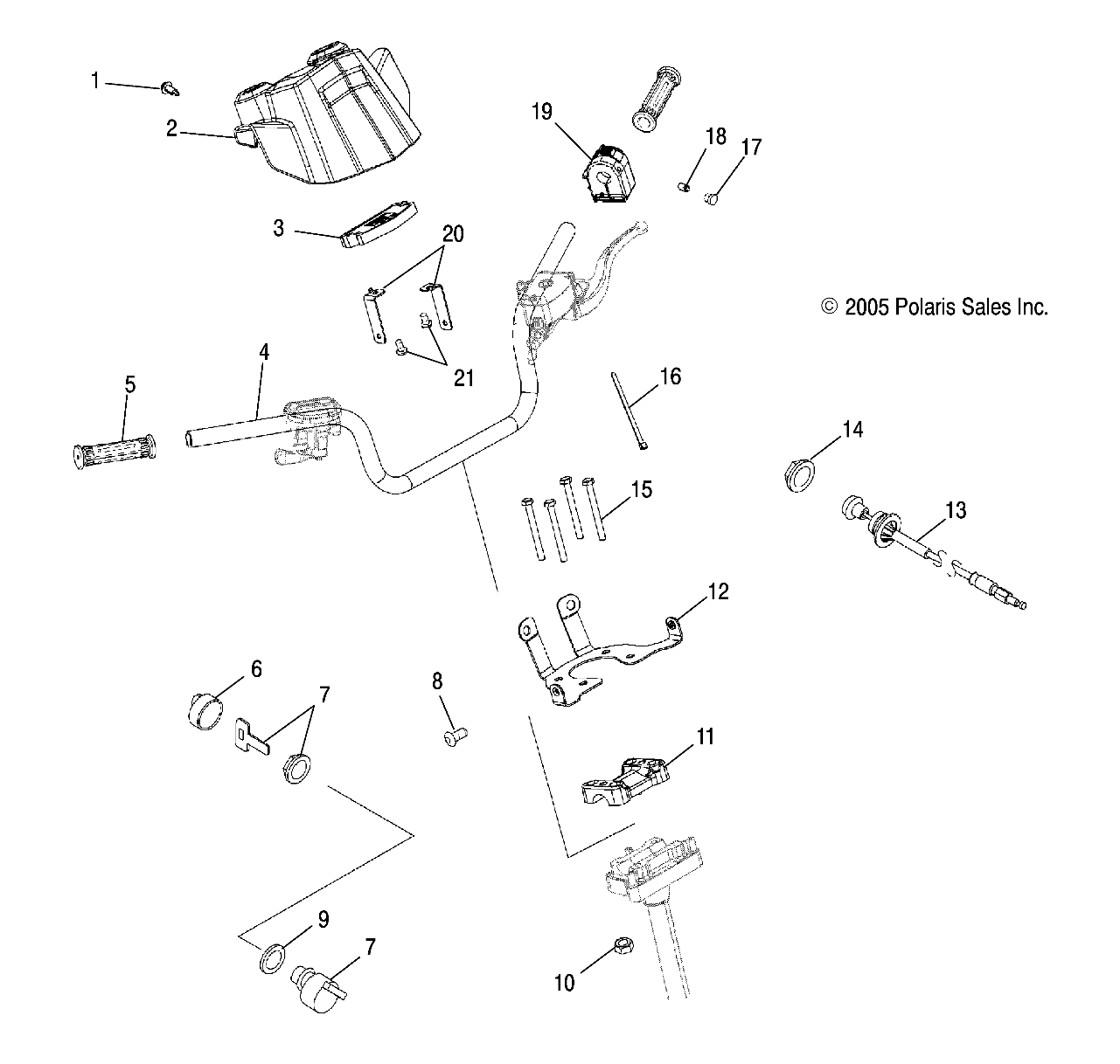 Foto diagrama Polaris que contem a peça 5250155-067