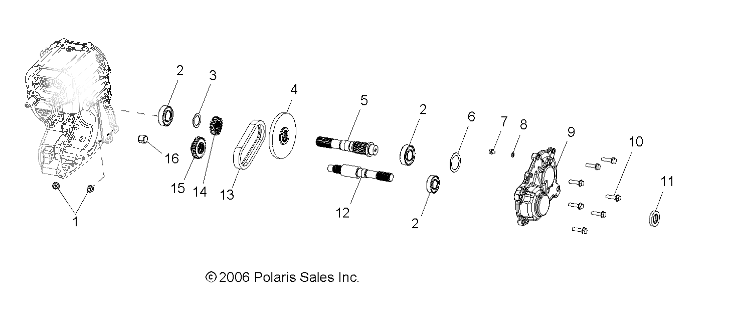 Part Number : 1332351 GEARCASE ASM  MAIN 4X4  6X6