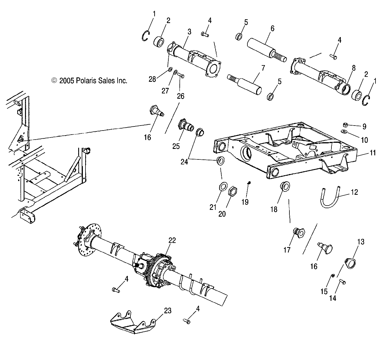 Part Number : 1015216-067 WELD-AXLE TUBE LH RANGER BLK