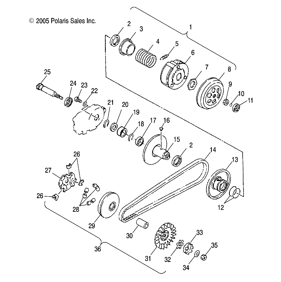 Foto diagrama Polaris que contem a peça 0450208