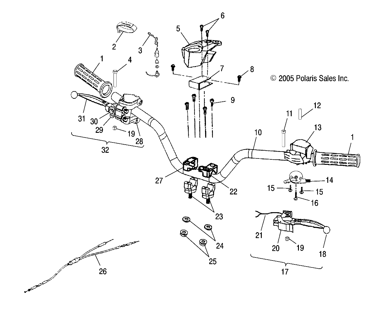 Part Number : 0451161-067 HANDLEBAR-BLK