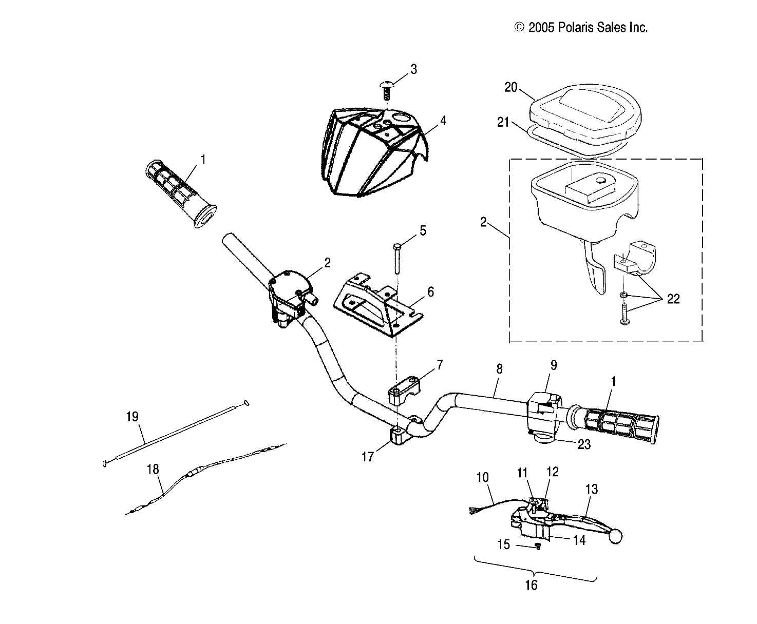 Part Number : 0453105-385 HANDLEBAR-SILVER