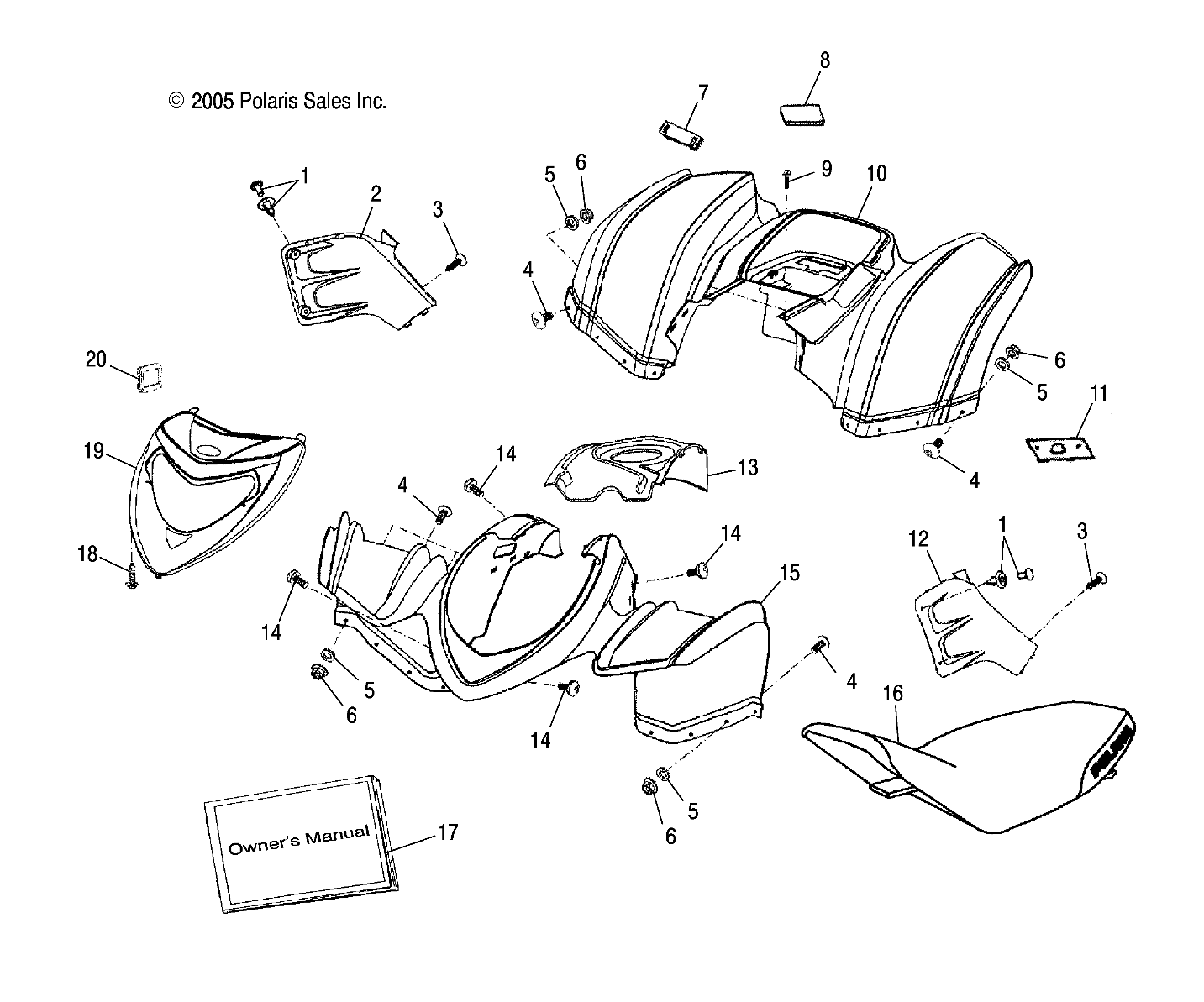 Foto diagrama Polaris que contem a peça 9919969