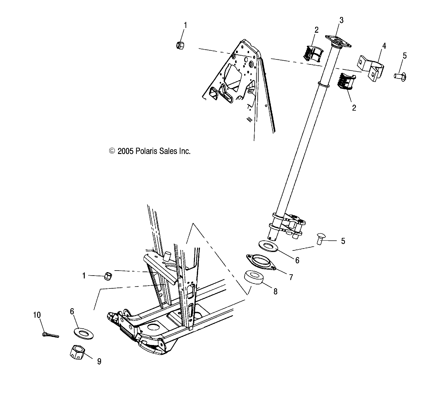 Foto diagrama Polaris que contem a peça 1822631-067
