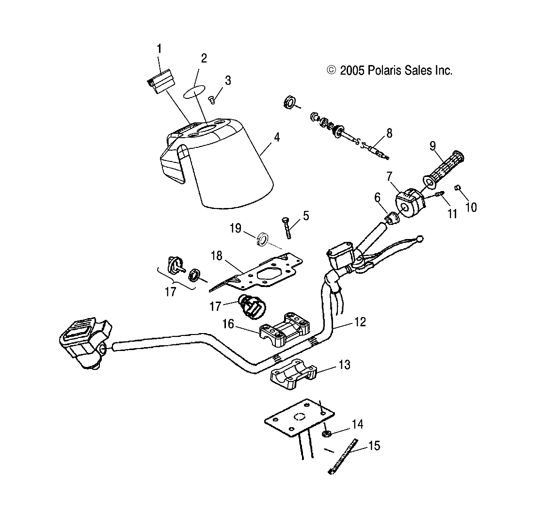 Foto diagrama Polaris que contem a peça 5434643-070