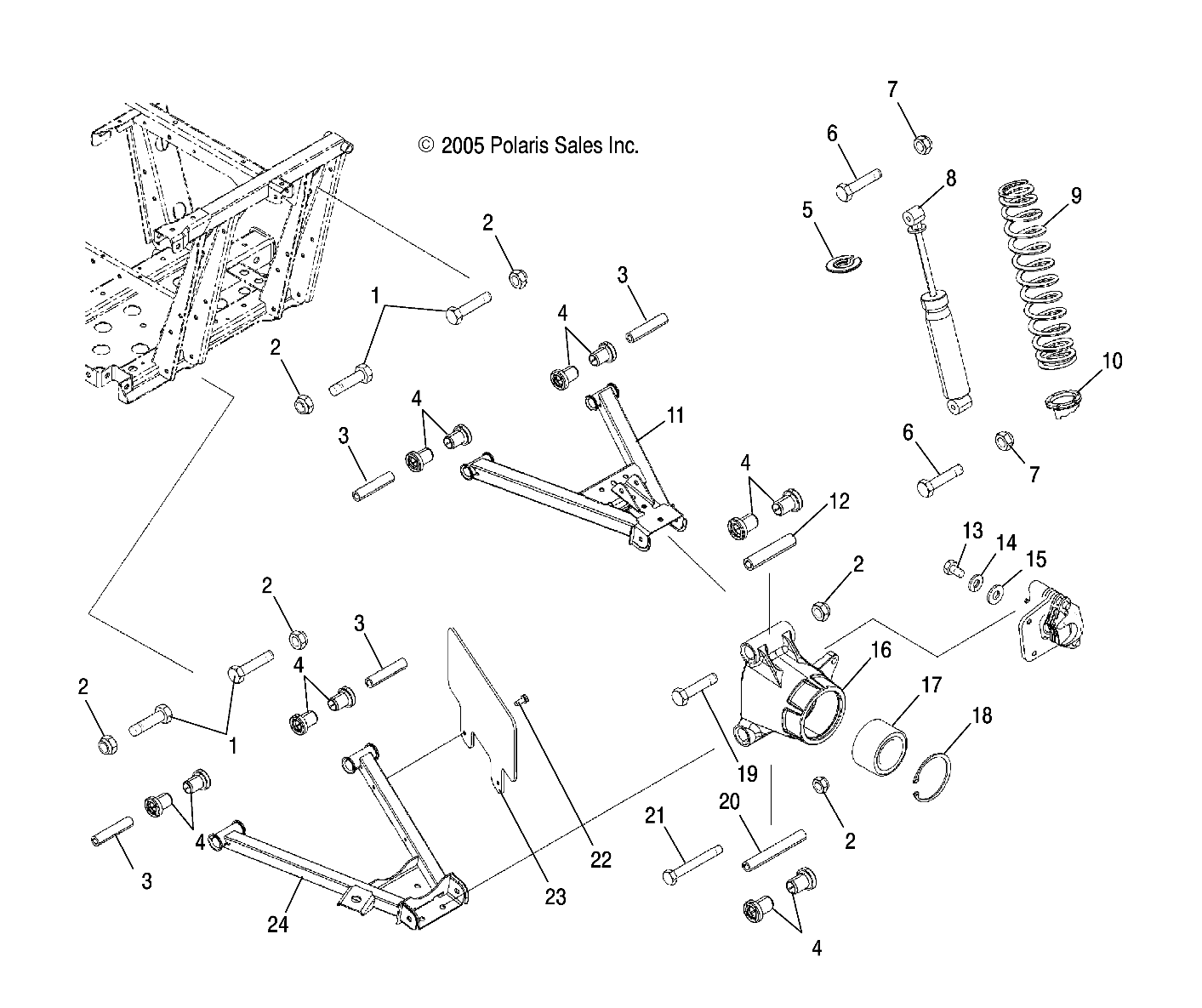 Foto diagrama Polaris que contem a peça 7518404