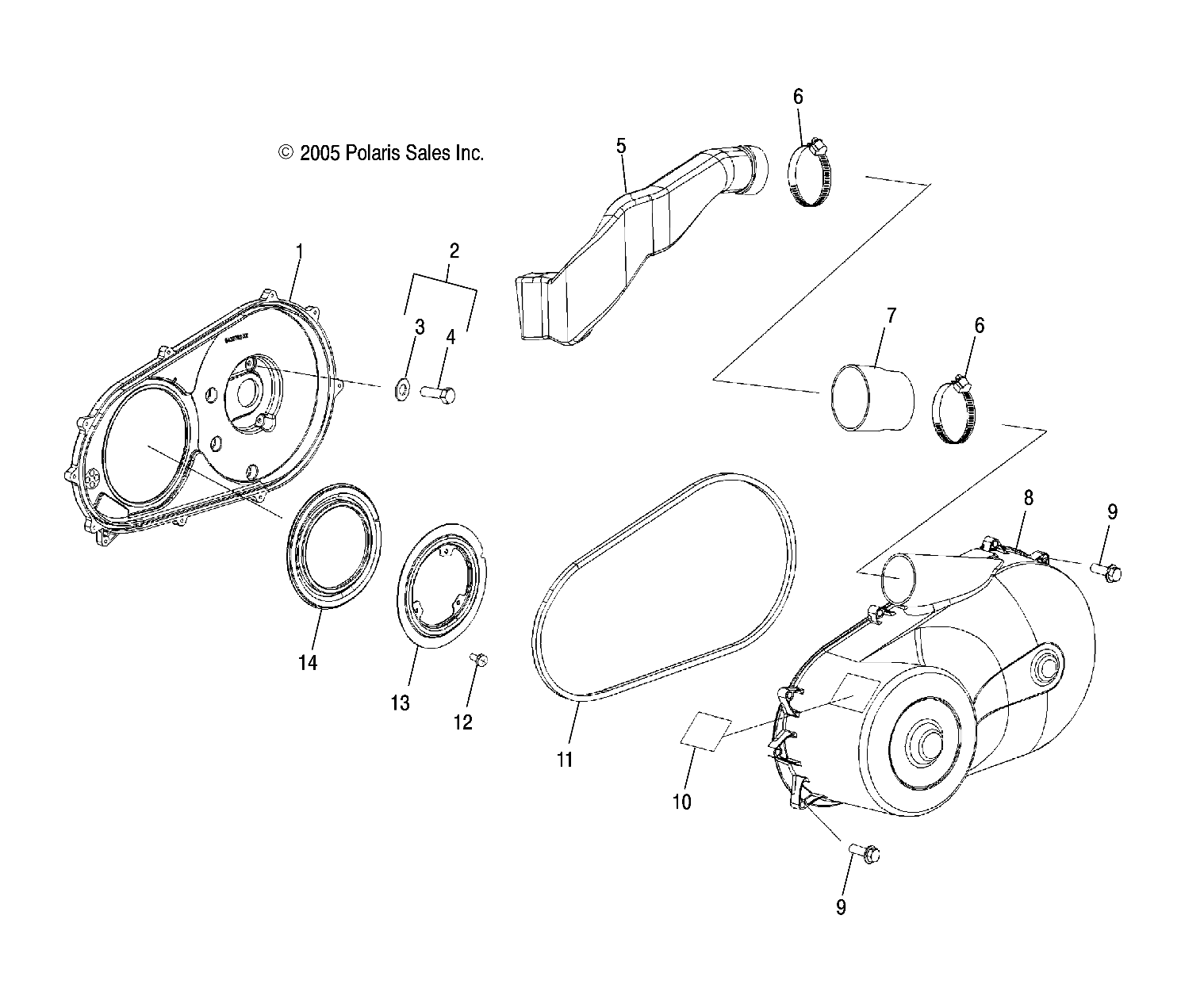 Foto diagrama Polaris que contem a peça 5434247