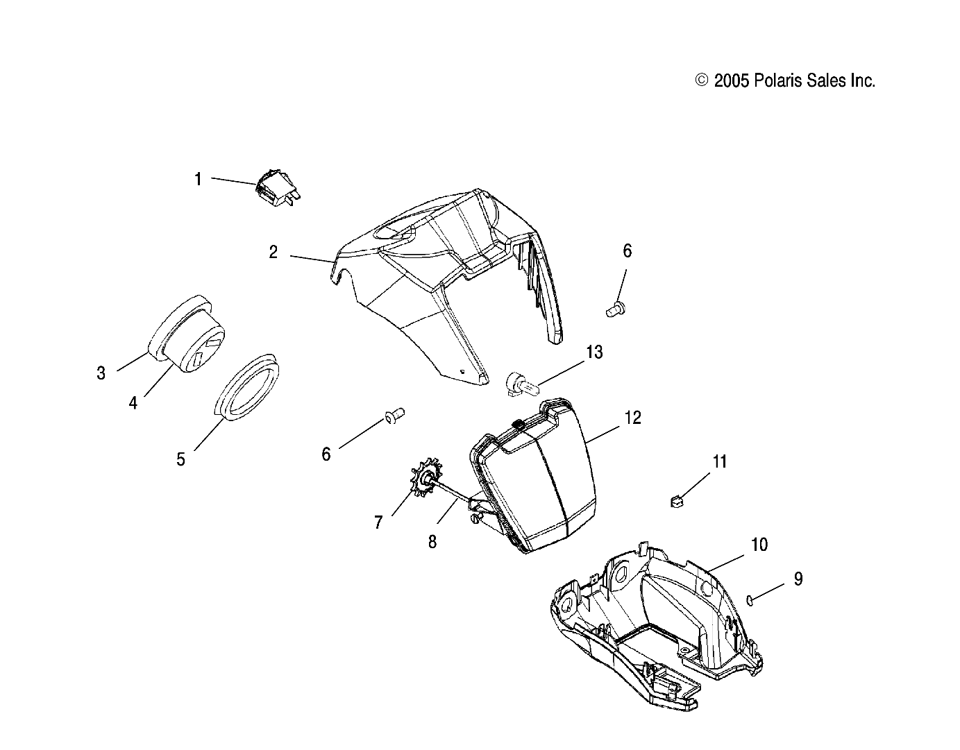 Part Number : 5436747-070 LOWER SNAP POD HEADLIGHT  GLOS