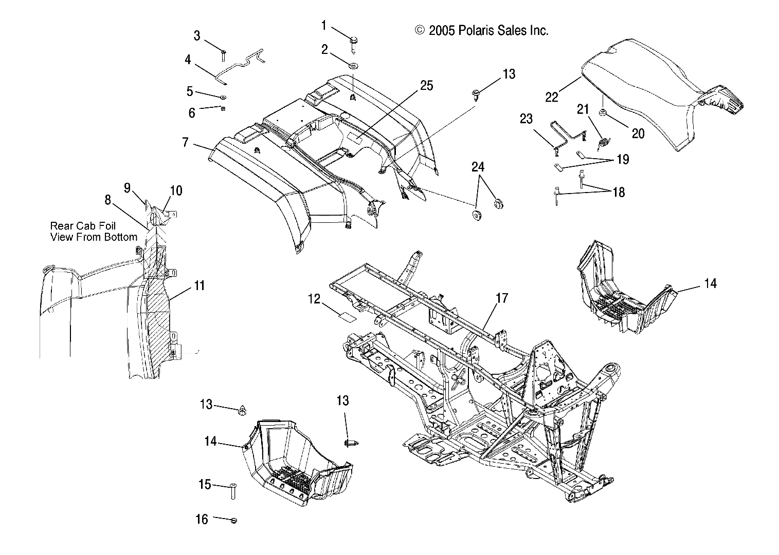 Part Number : 5813043 CAB FOIL  REAR