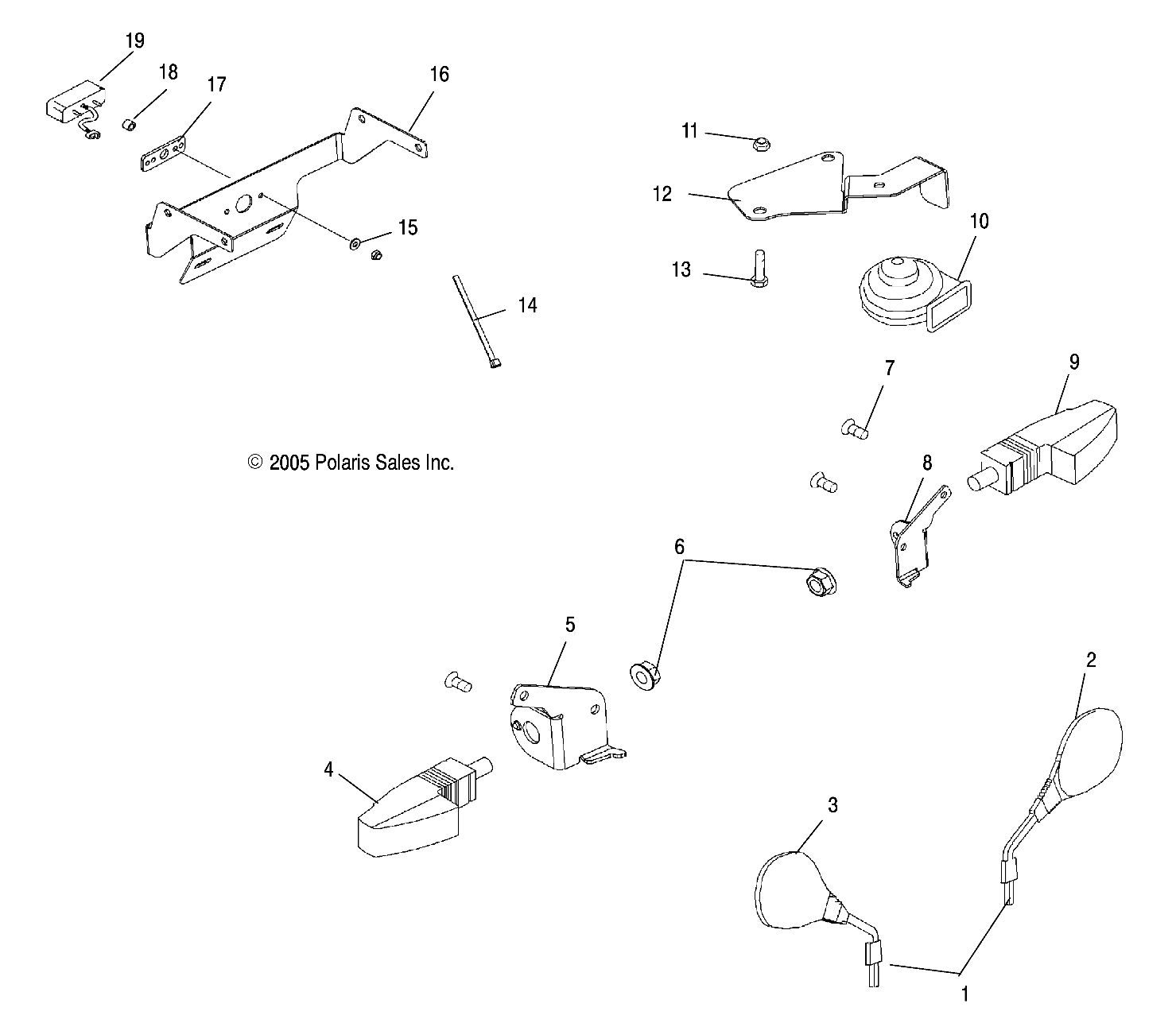 Part Number : 2410721 TURN SIGNAL  FRONT  LEFT  BLAC