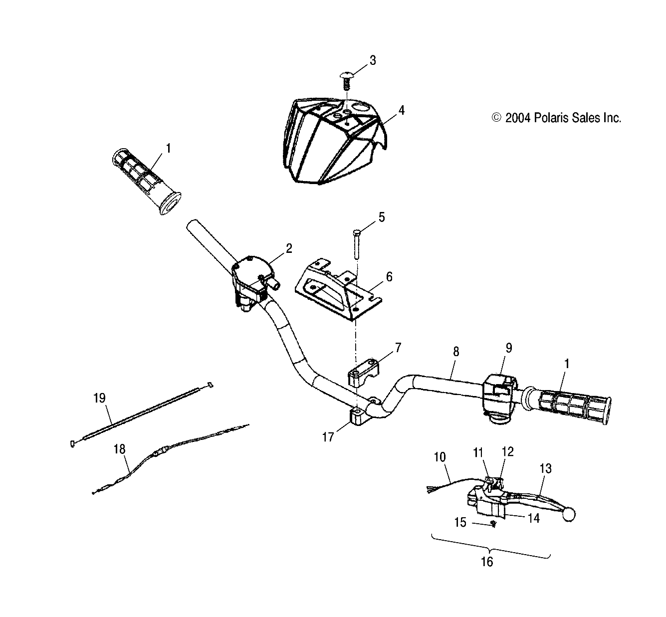 Foto diagrama Polaris que contem a peça 0452696