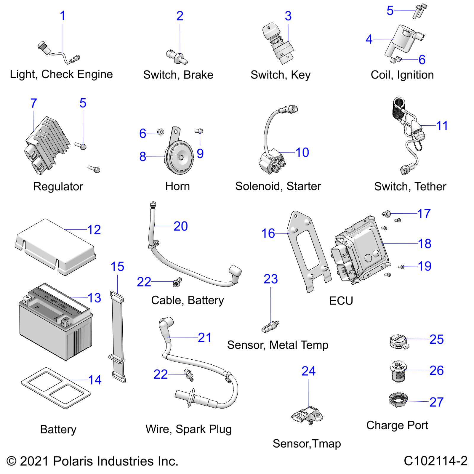 Foto diagrama Polaris que contem a peça 7519091