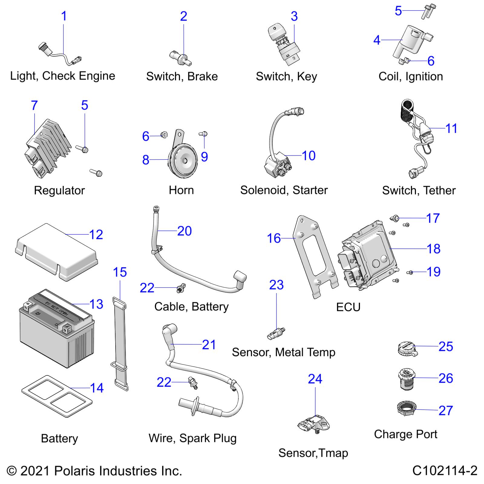 Foto diagrama Polaris que contem a peça 5416090