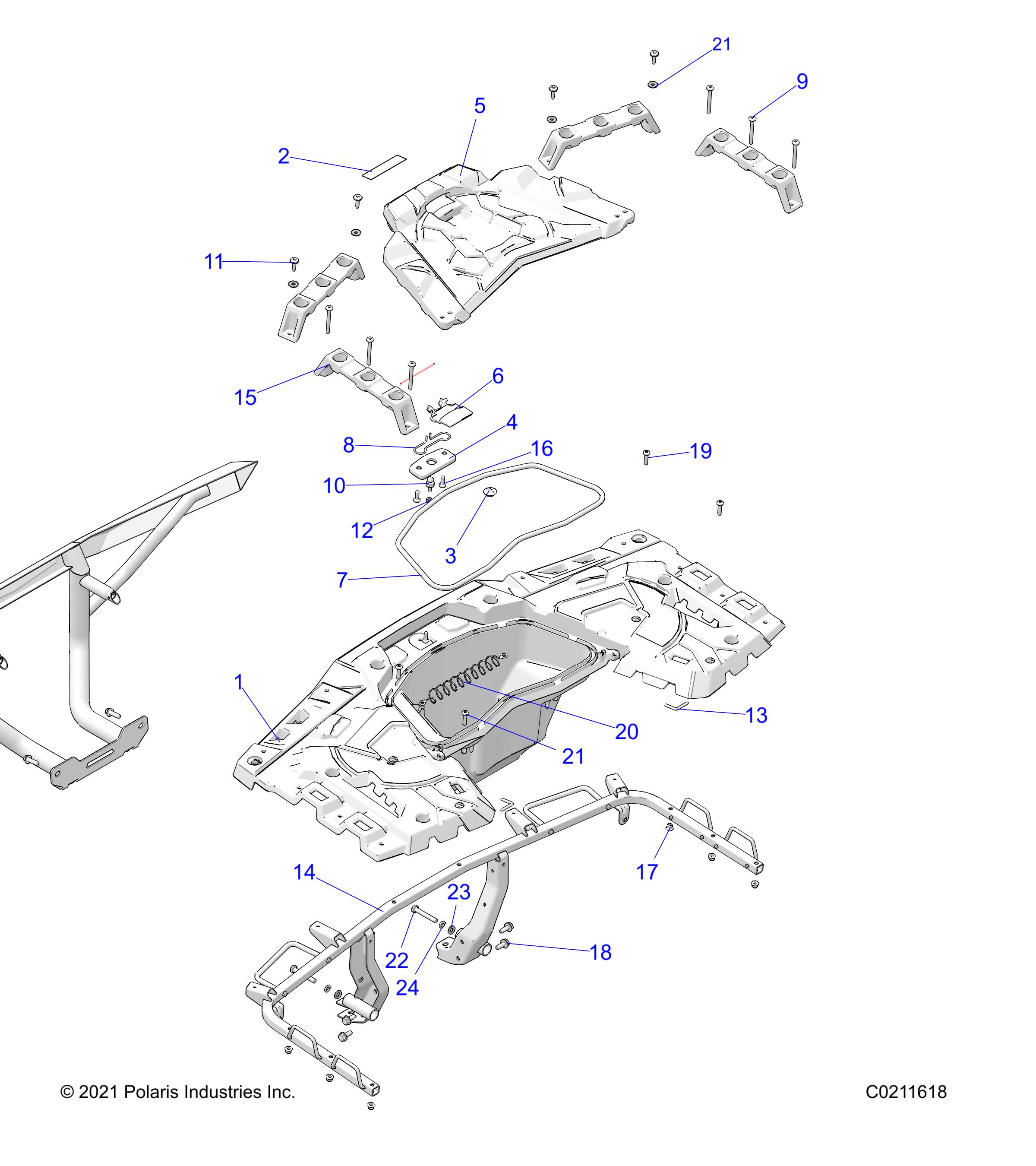 Part Number : 5452955-070 STORAGE COVER  REAR  GLOSS BLA