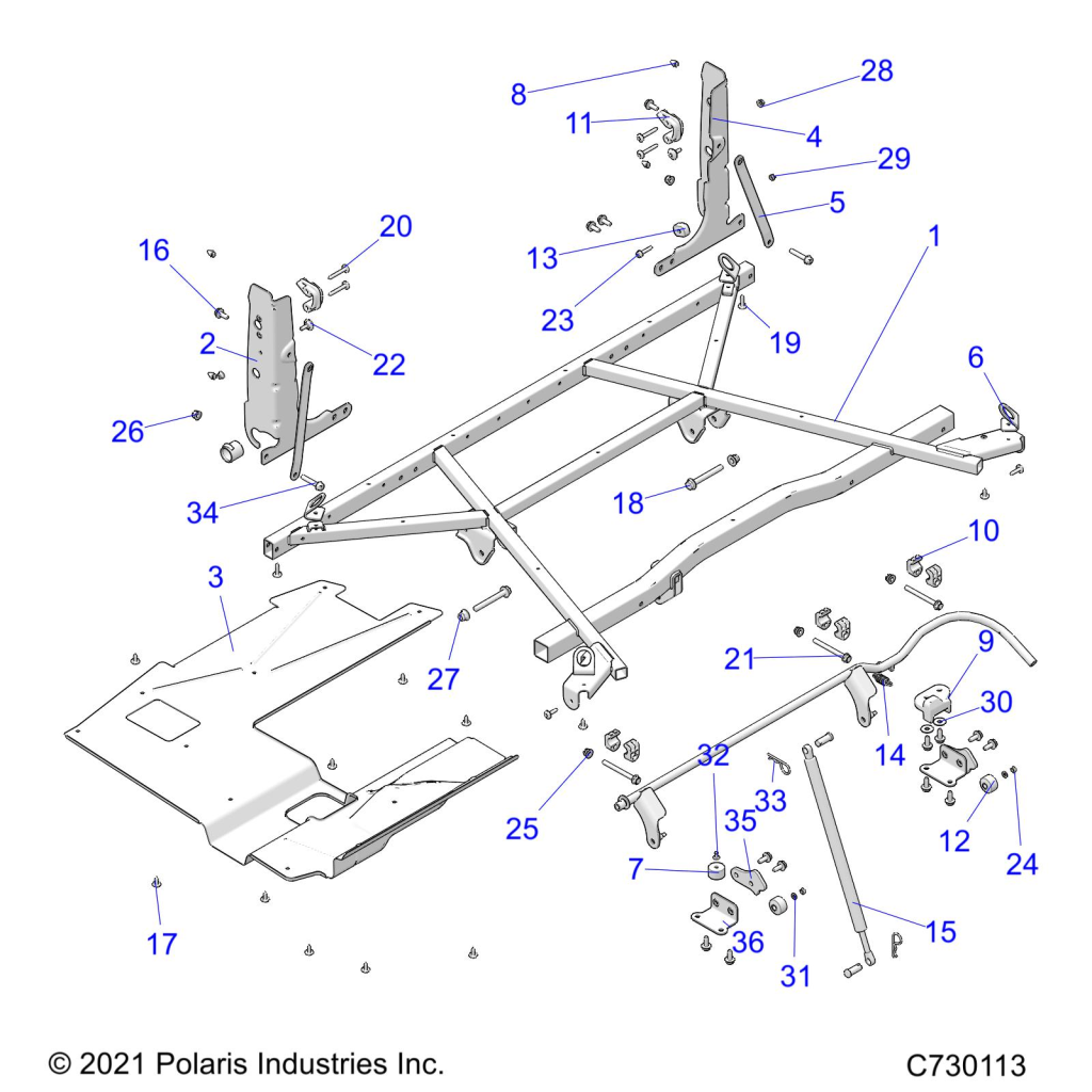 Foto diagrama Polaris que contem a peça 5458307