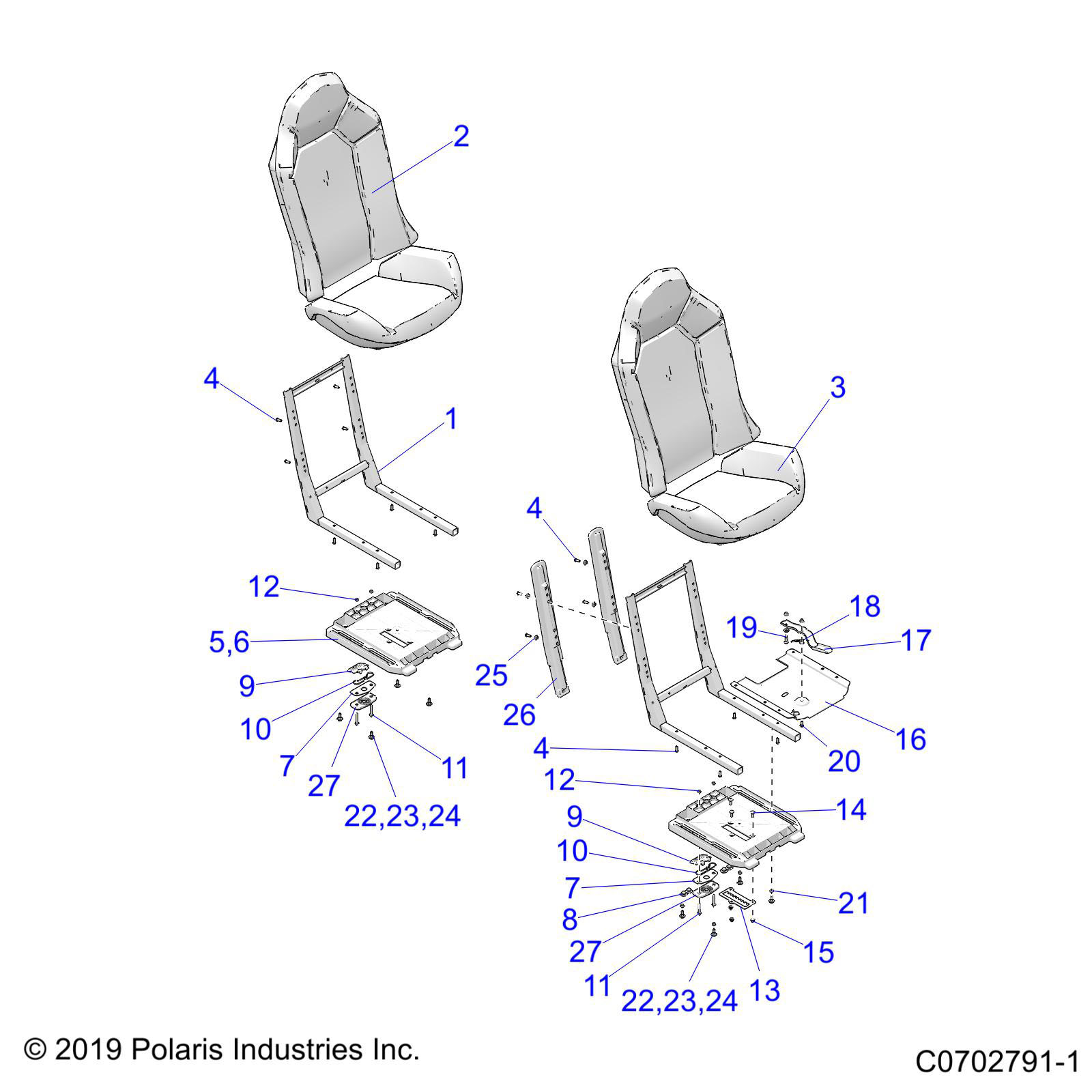 Part Number : 5261437 SEAT SLIDER MOUNTING PLATE BRA