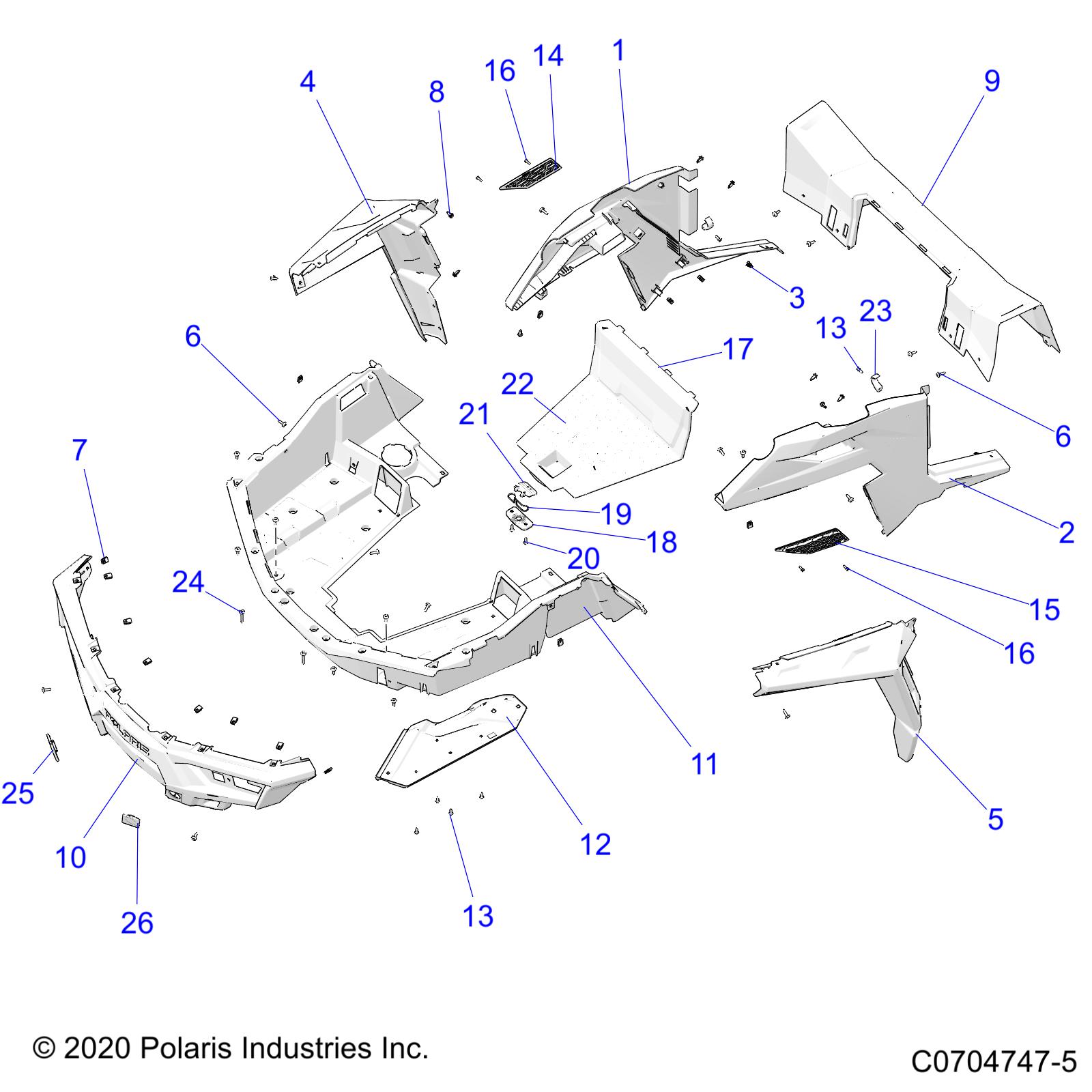 Part Number : 5453534-070 FENDER-REAR MAIN FLAIR RH BLK