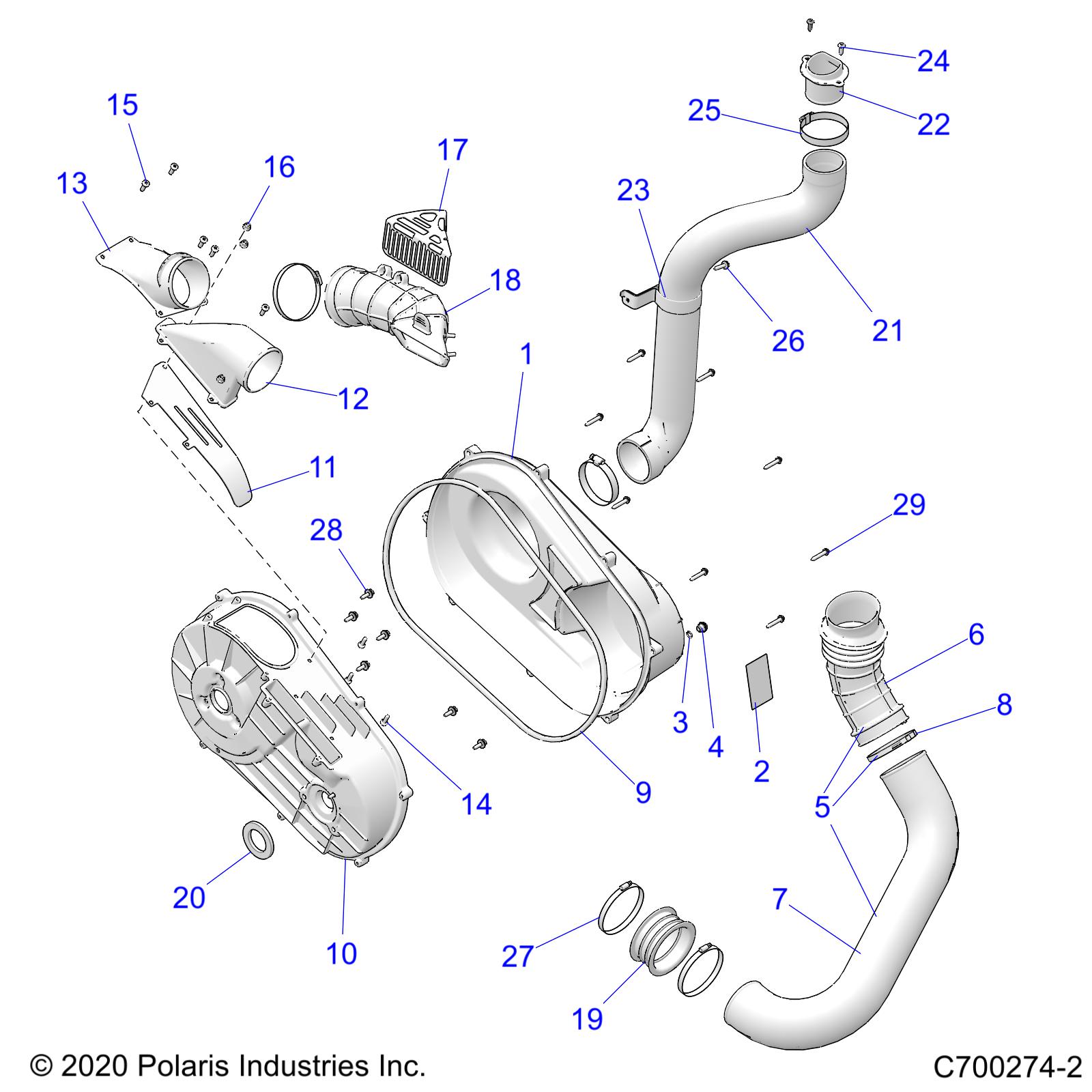 Part Number : 1240782 CLUTCH DUCT INTAKE ASSEMBLY