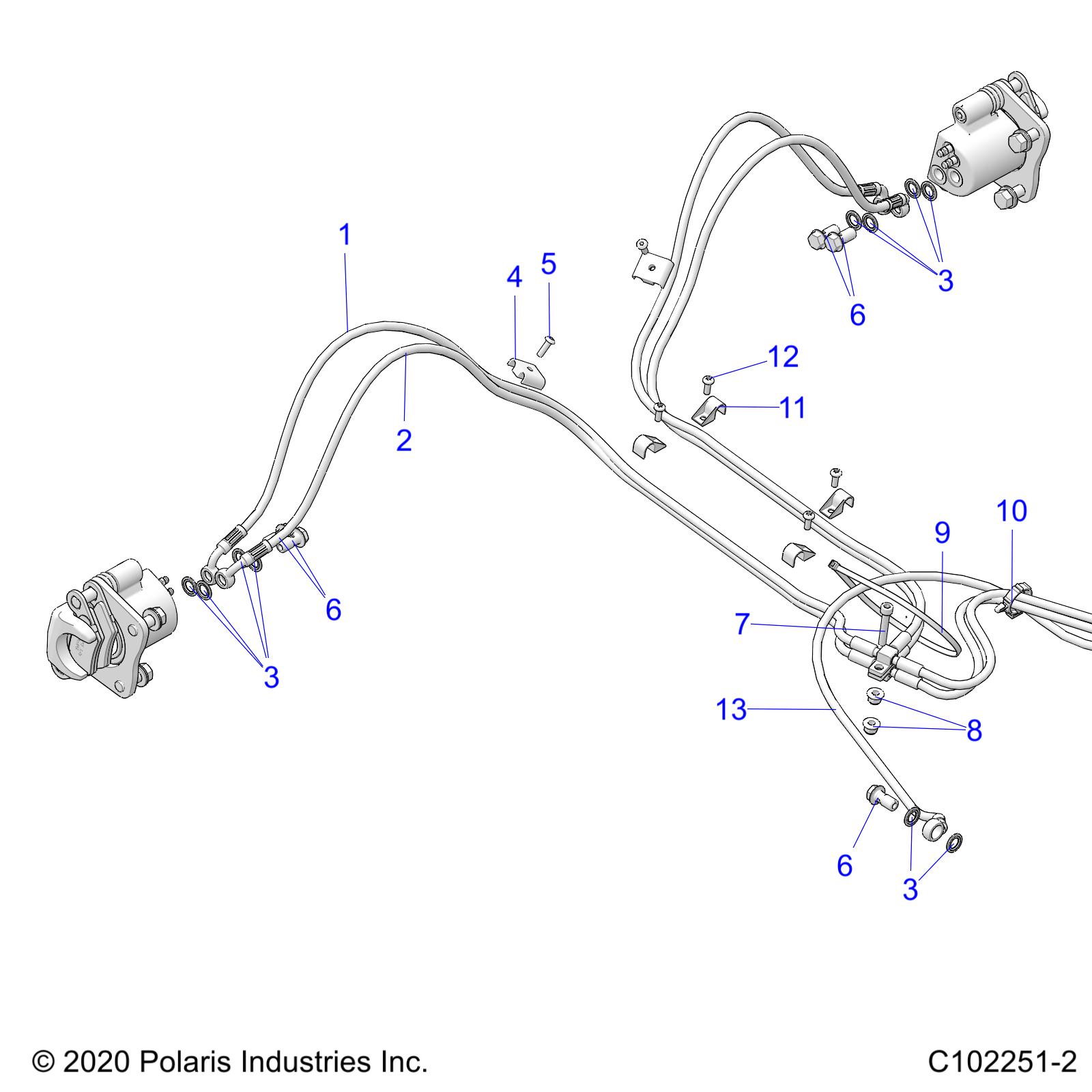 Part Number : 1913479 LINE-BRK REAR AUX 3-WAY JF