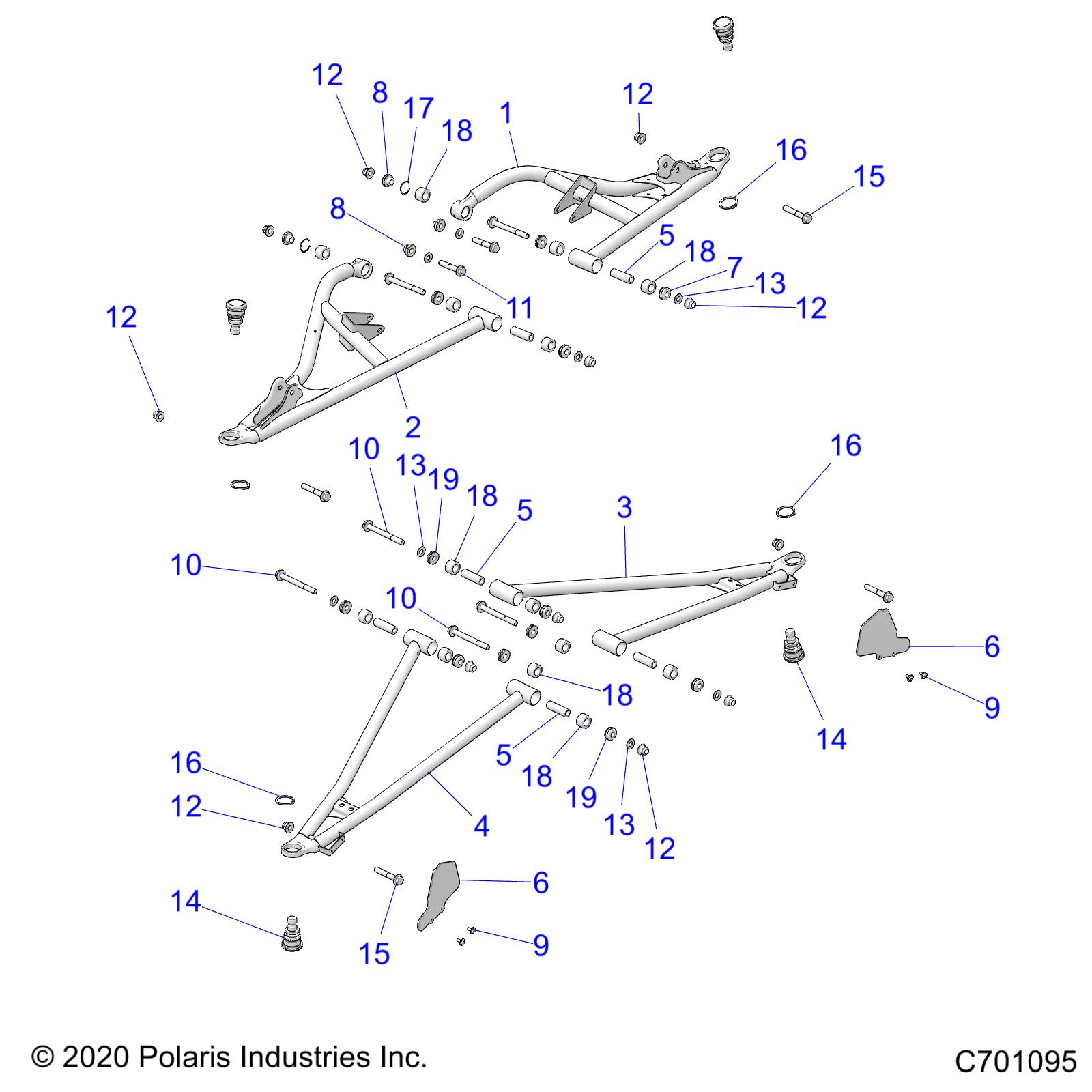 Foto diagrama Polaris que contem a peça 1025144-804