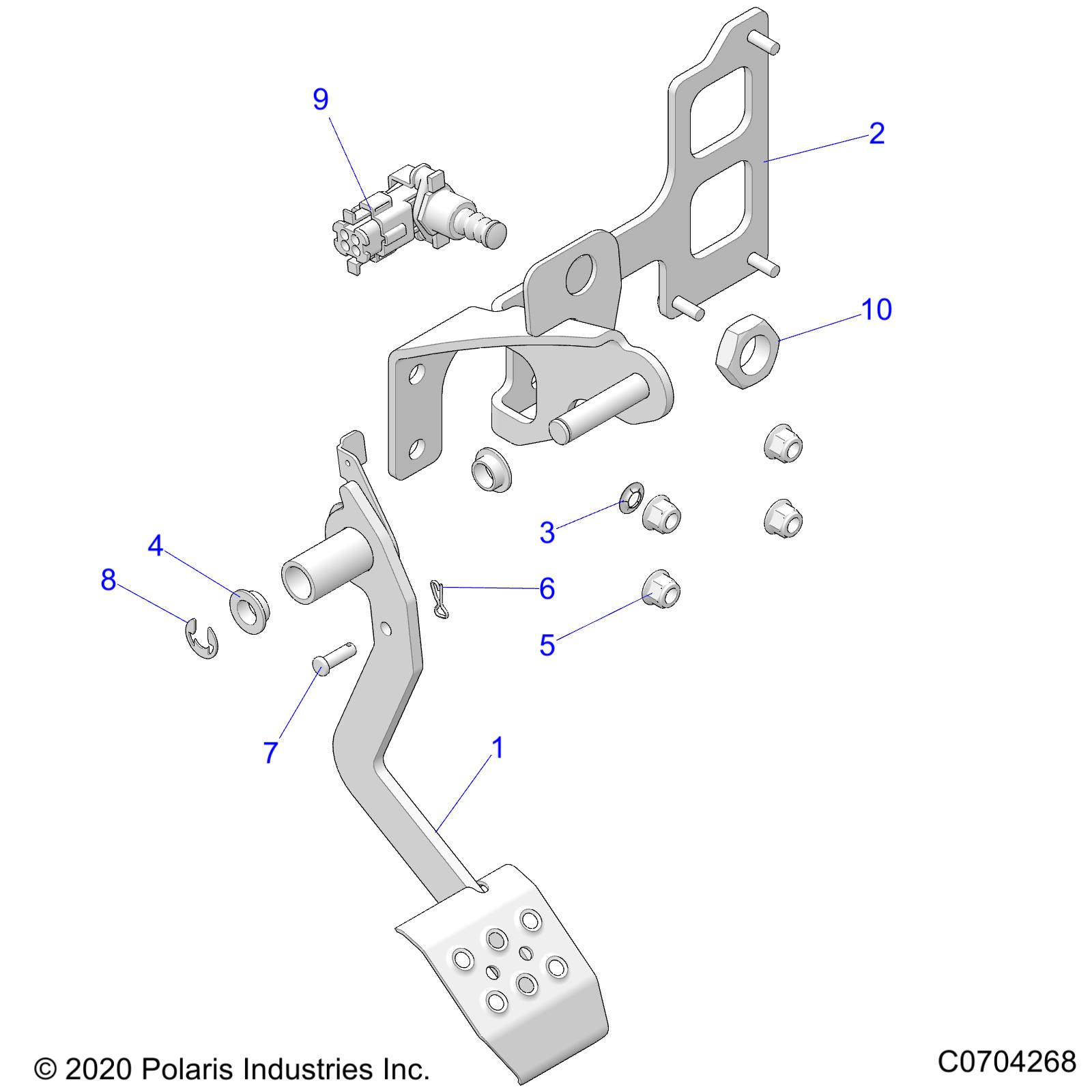 Foto diagrama Polaris que contem a peça 1025281-458