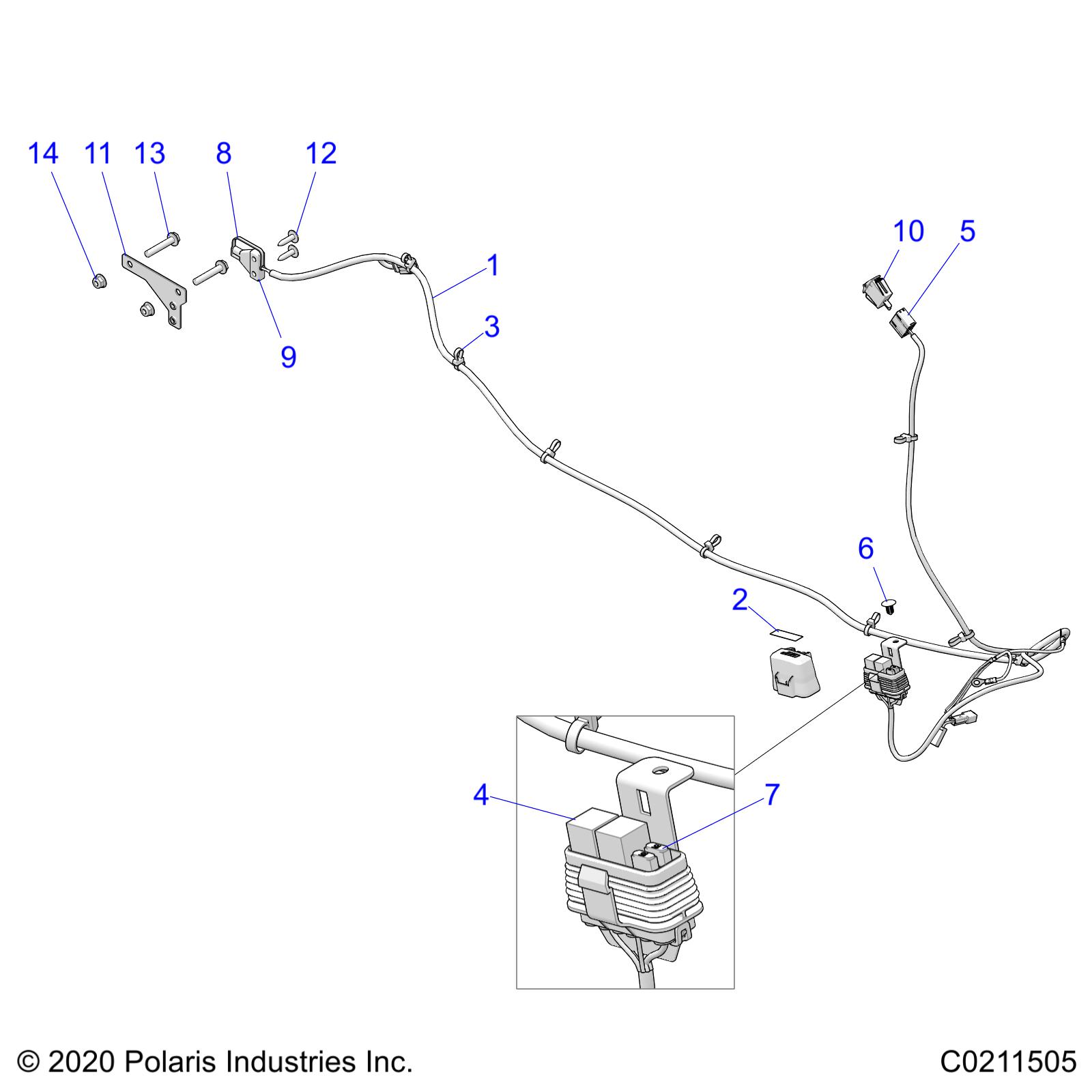 Foto diagrama Polaris que contem a peça 7670088