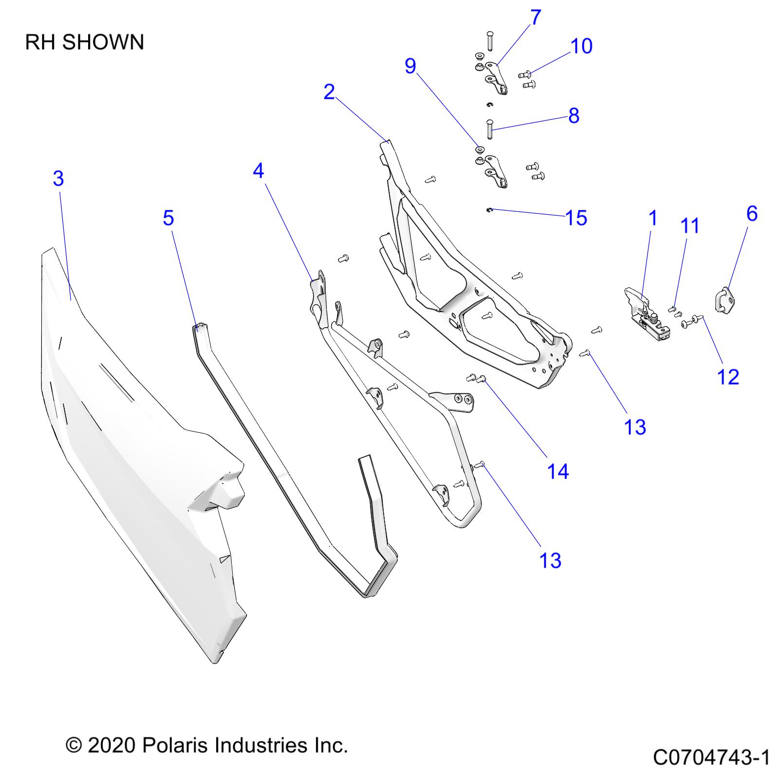 Foto diagrama Polaris que contem a peça 1026071-458
