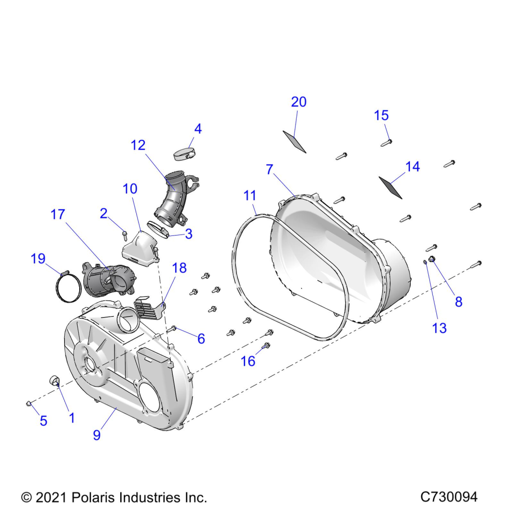 Foto diagrama Polaris que contem a peça 7082315