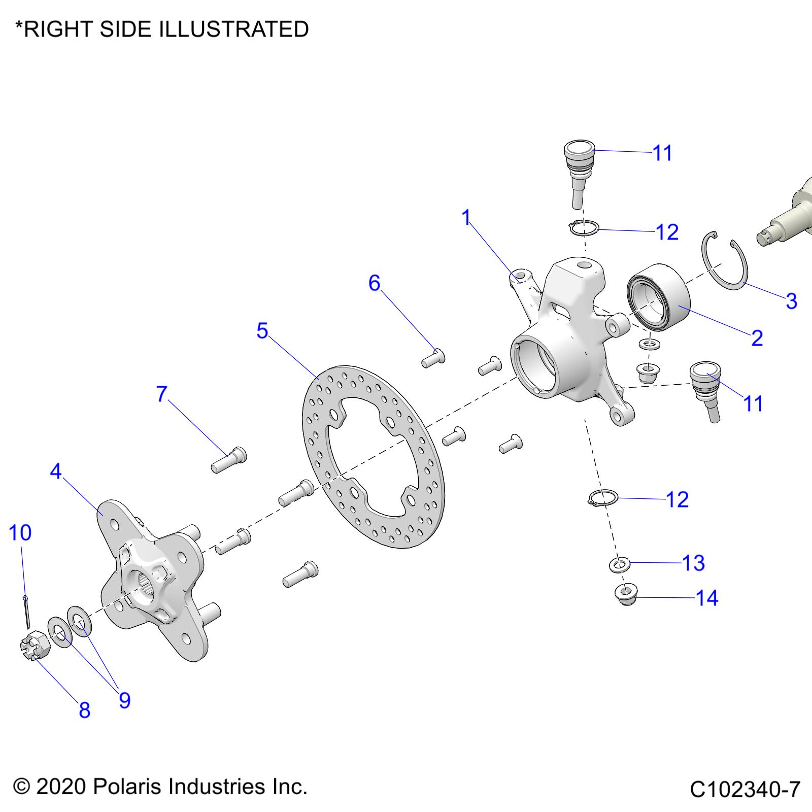 Foto diagrama Polaris que contem a peça 7061307