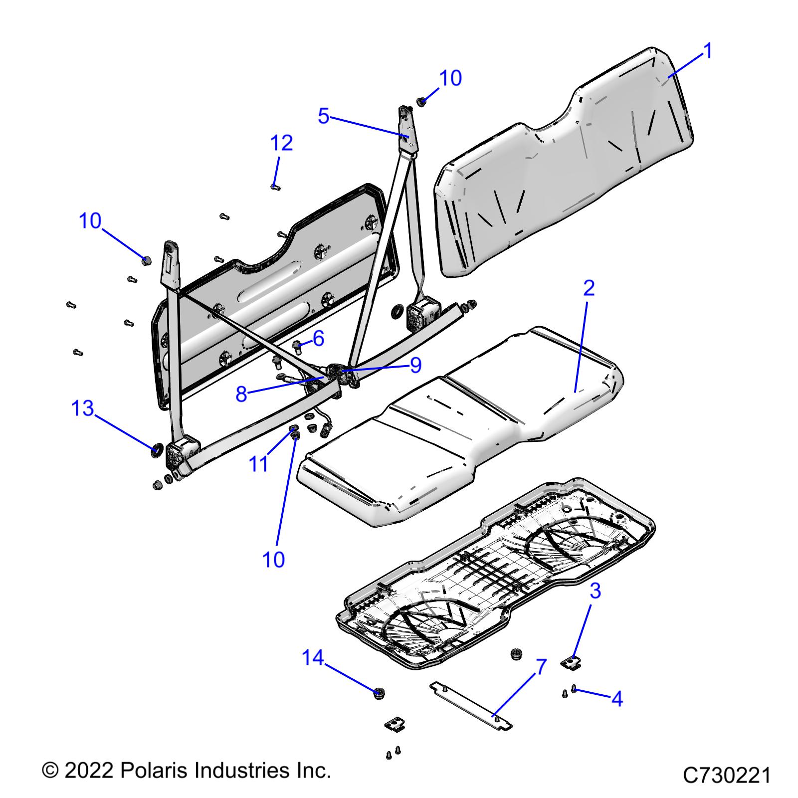 Foto diagrama Polaris que contem a peça 7519770