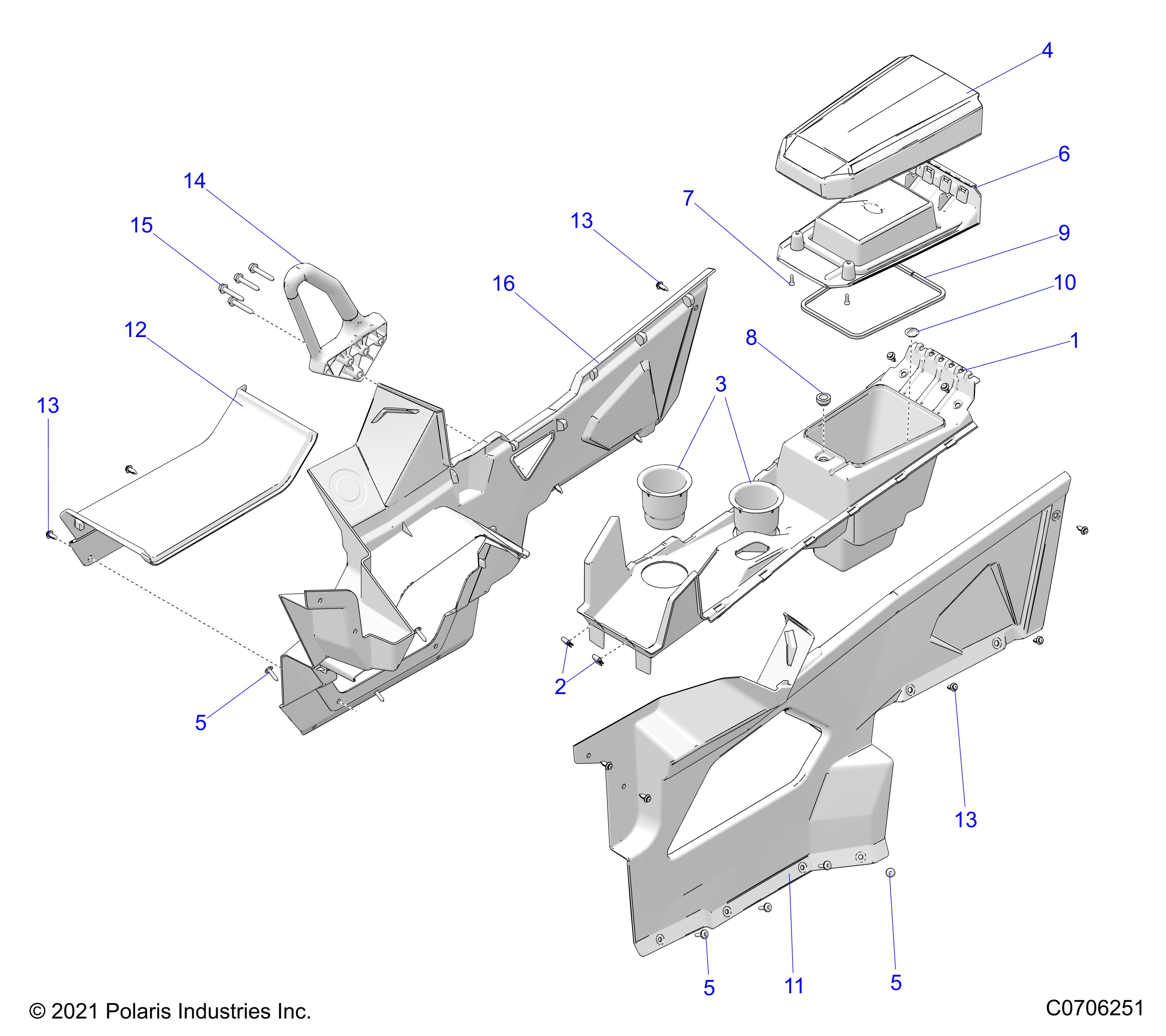 Part Number : 2207139 CENTER CONSOLE KIT  TOP