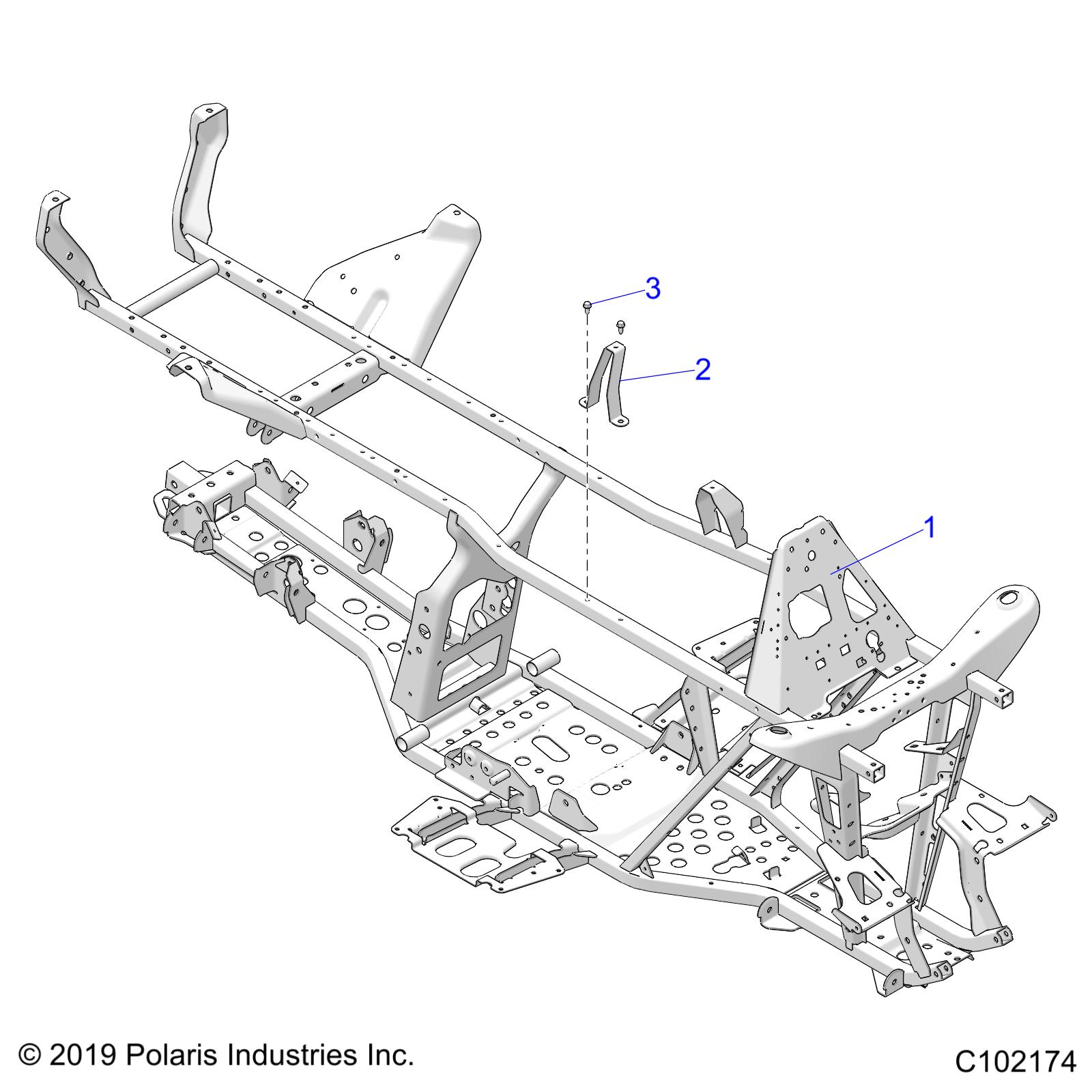 Part Number : 1024865-458 WELD-MAIN FRAME TOURING M.BLK